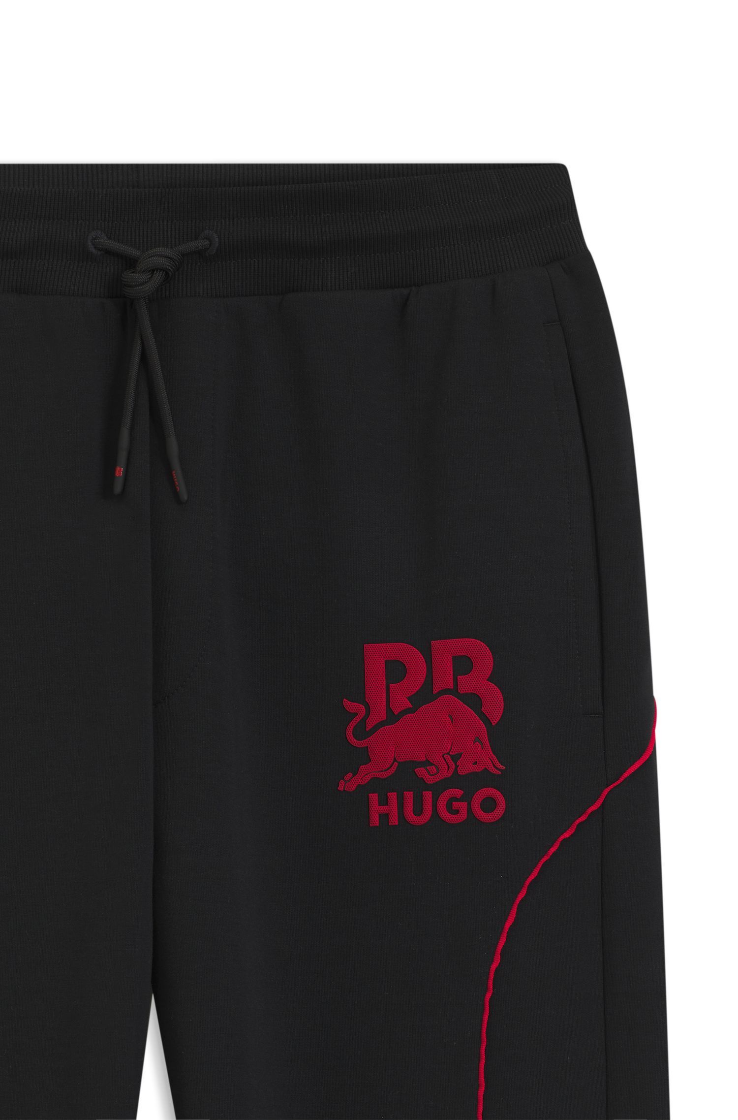 Quần nỉ co giãn bằng cotton Hugo x RB với họa tiết bò tót