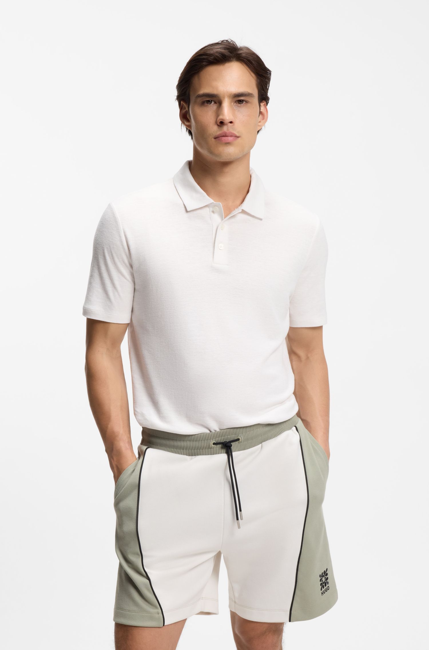 Áo polo dệt thô slim fit