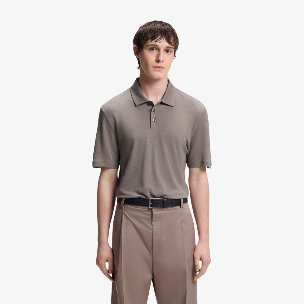 HUGO - Áo polo dệt thô slim fit