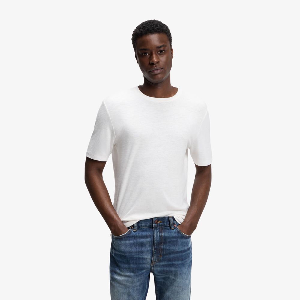 HUGO - Áo thun dệt thô slim fit