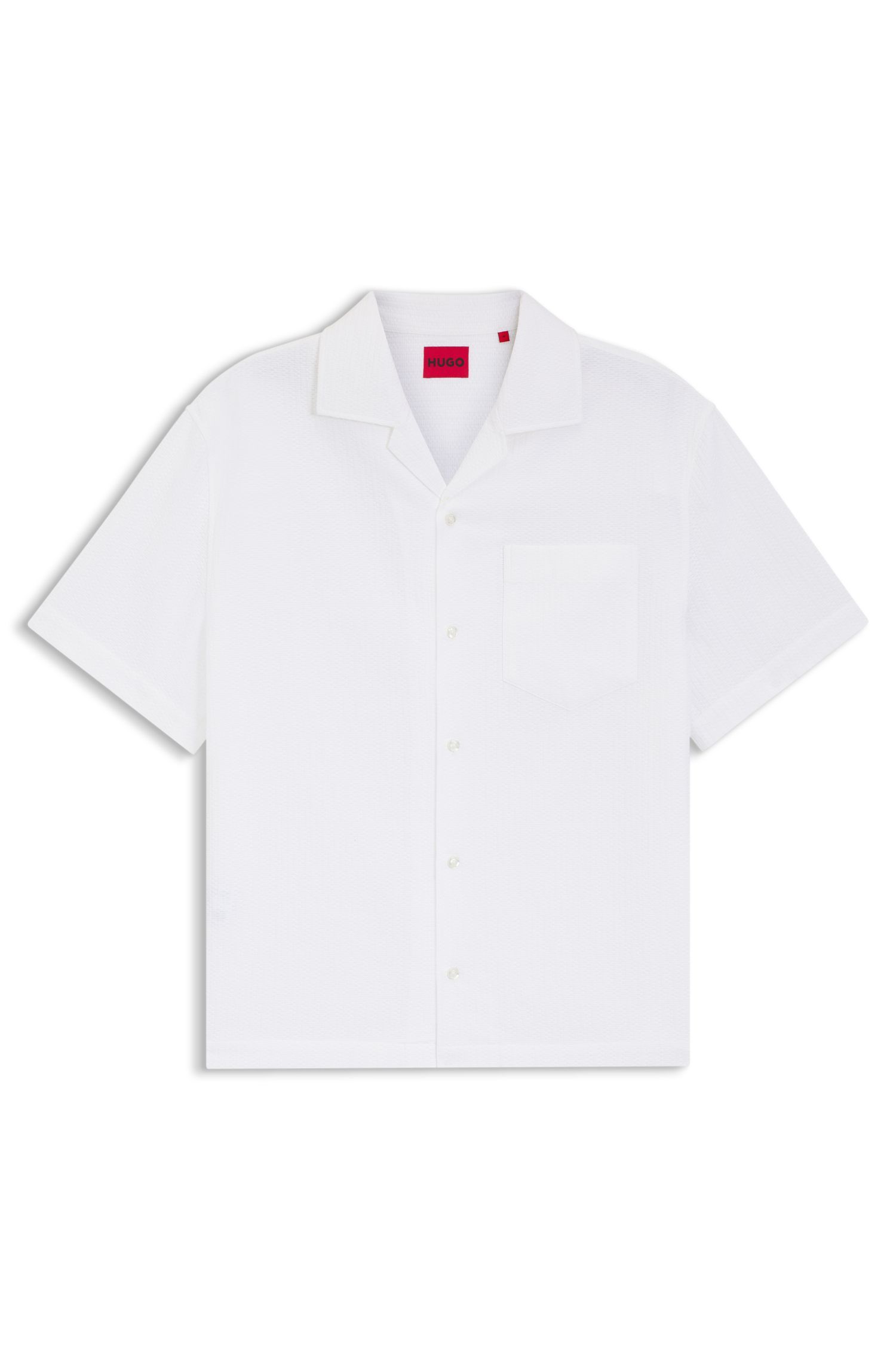 HUGO - Áo sơ mi dáng rộng làm từ chất liệu cotton cứng cáp.