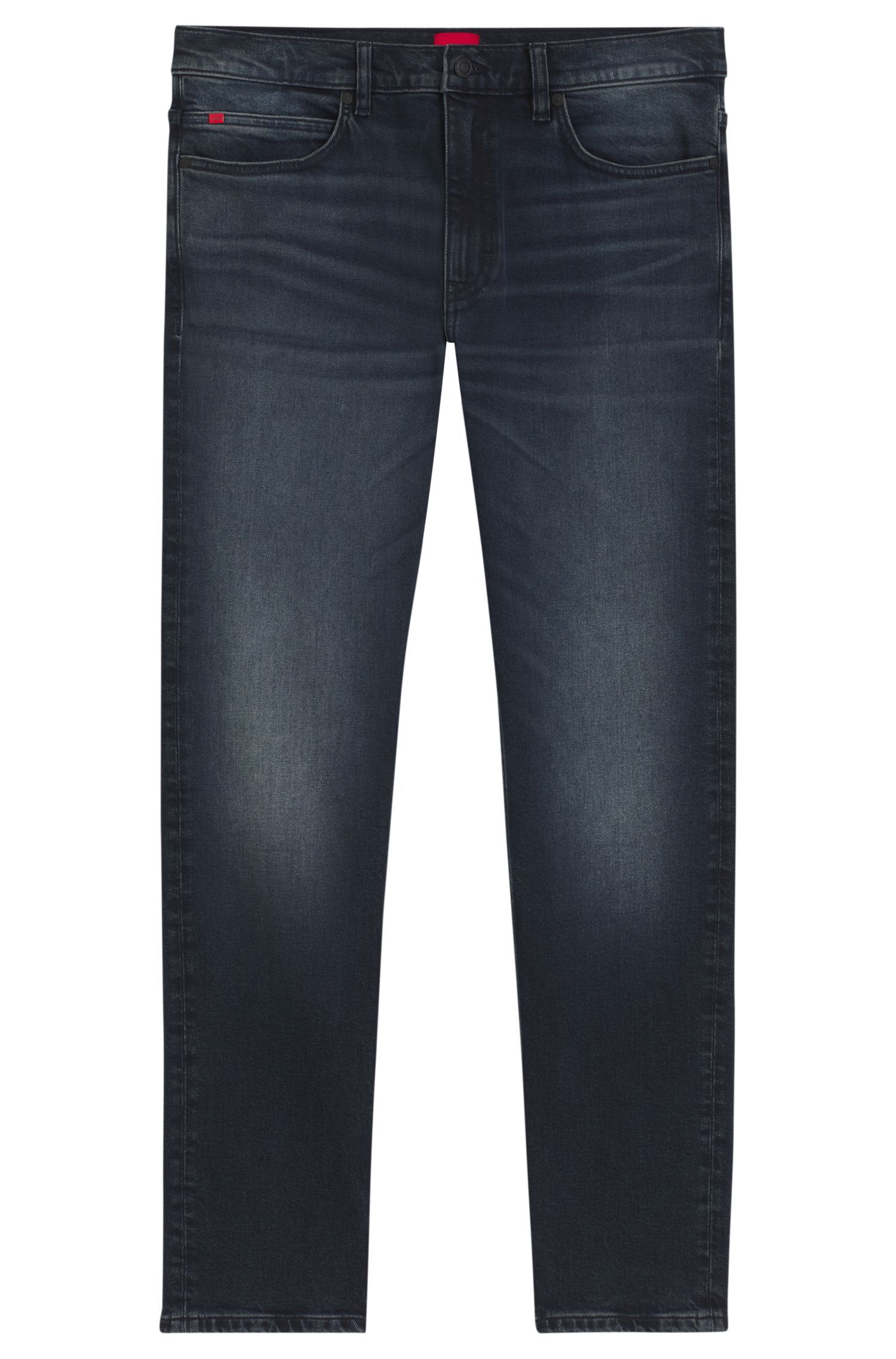 HUGO - Quần jeans dáng ôm màu xanh đậm, chất liệu denim co giãn.