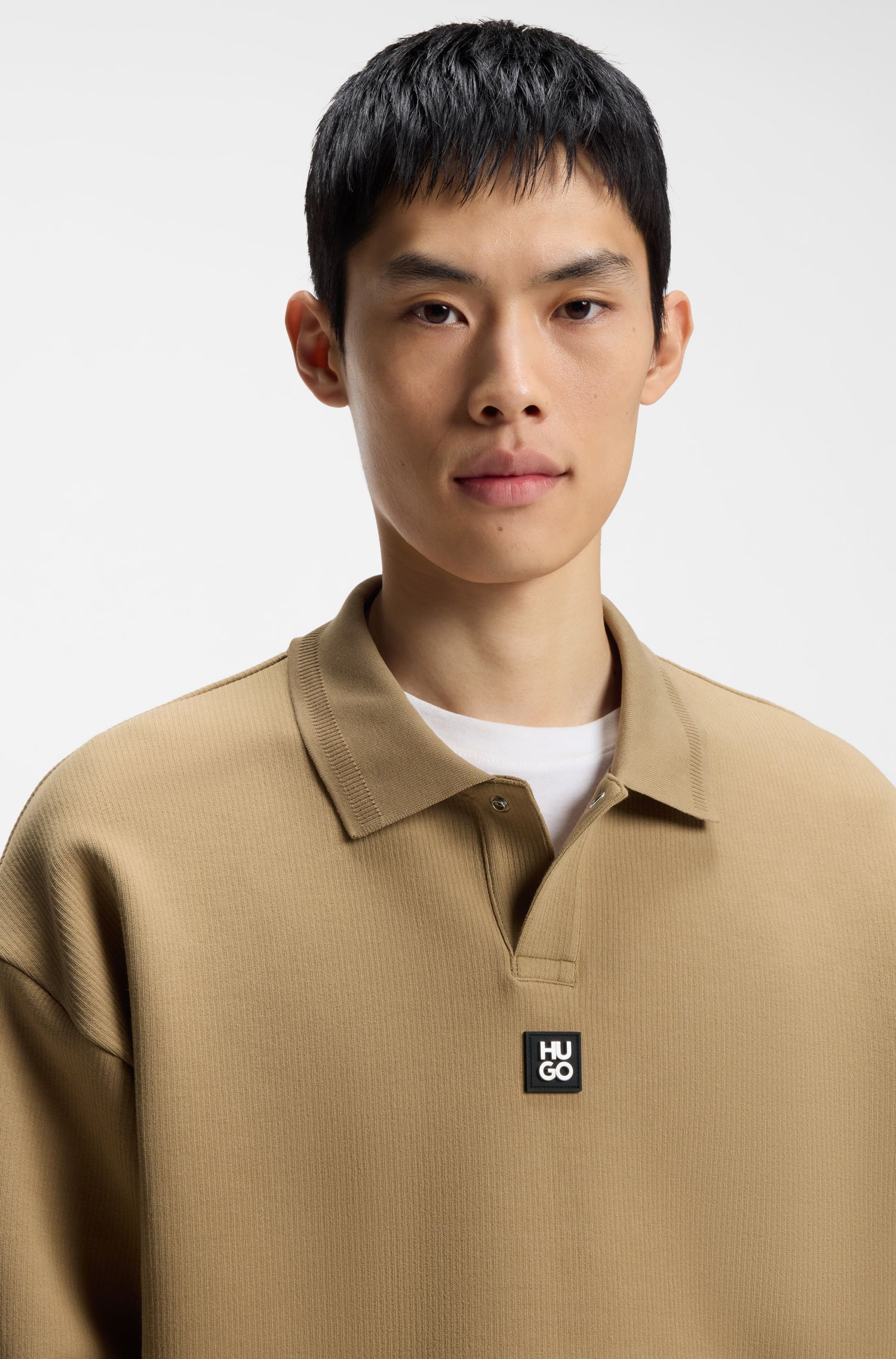 HUGO - Áo sweatshirt cotton pha HUGO Dabins
