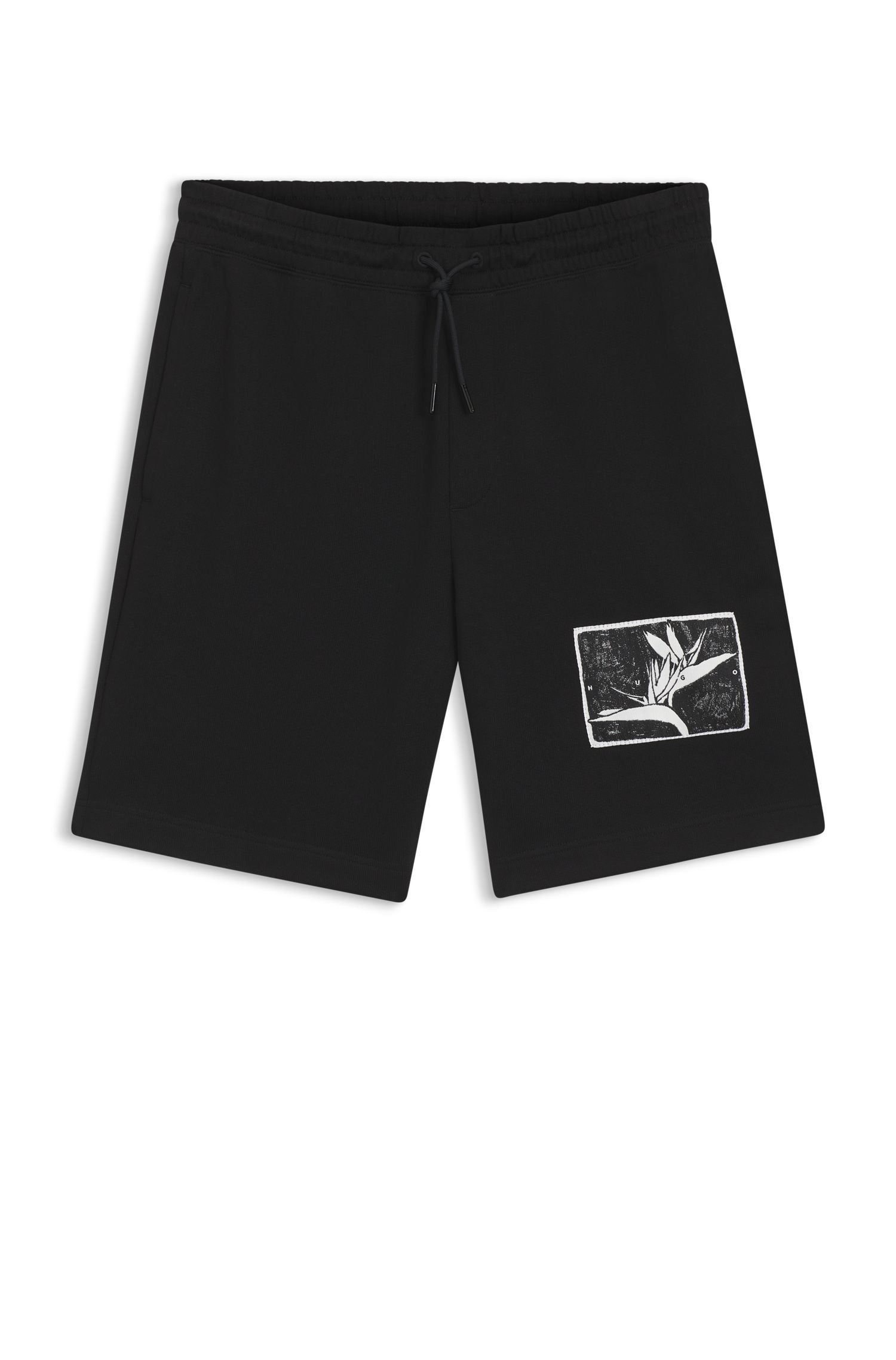 HUGO - Quần short chất liệu cotton terry họa tiết