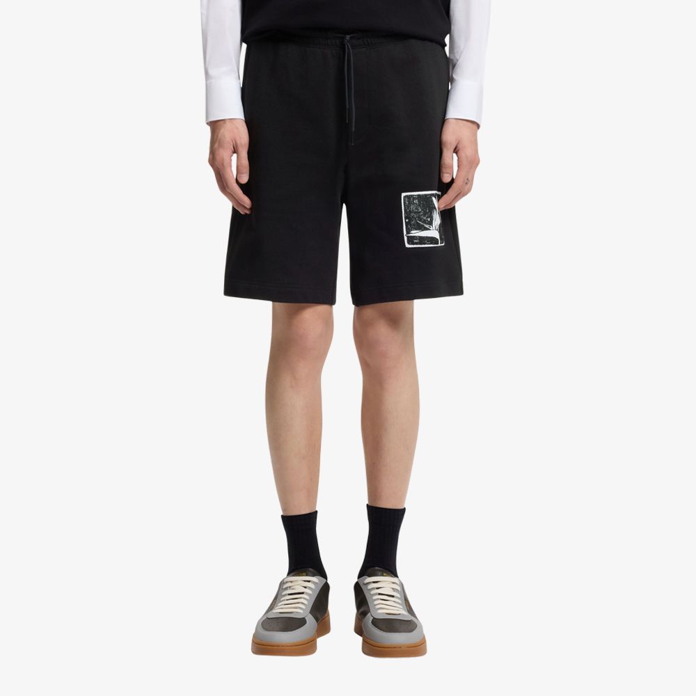 HUGO - Quần short chất liệu cotton terry họa tiết