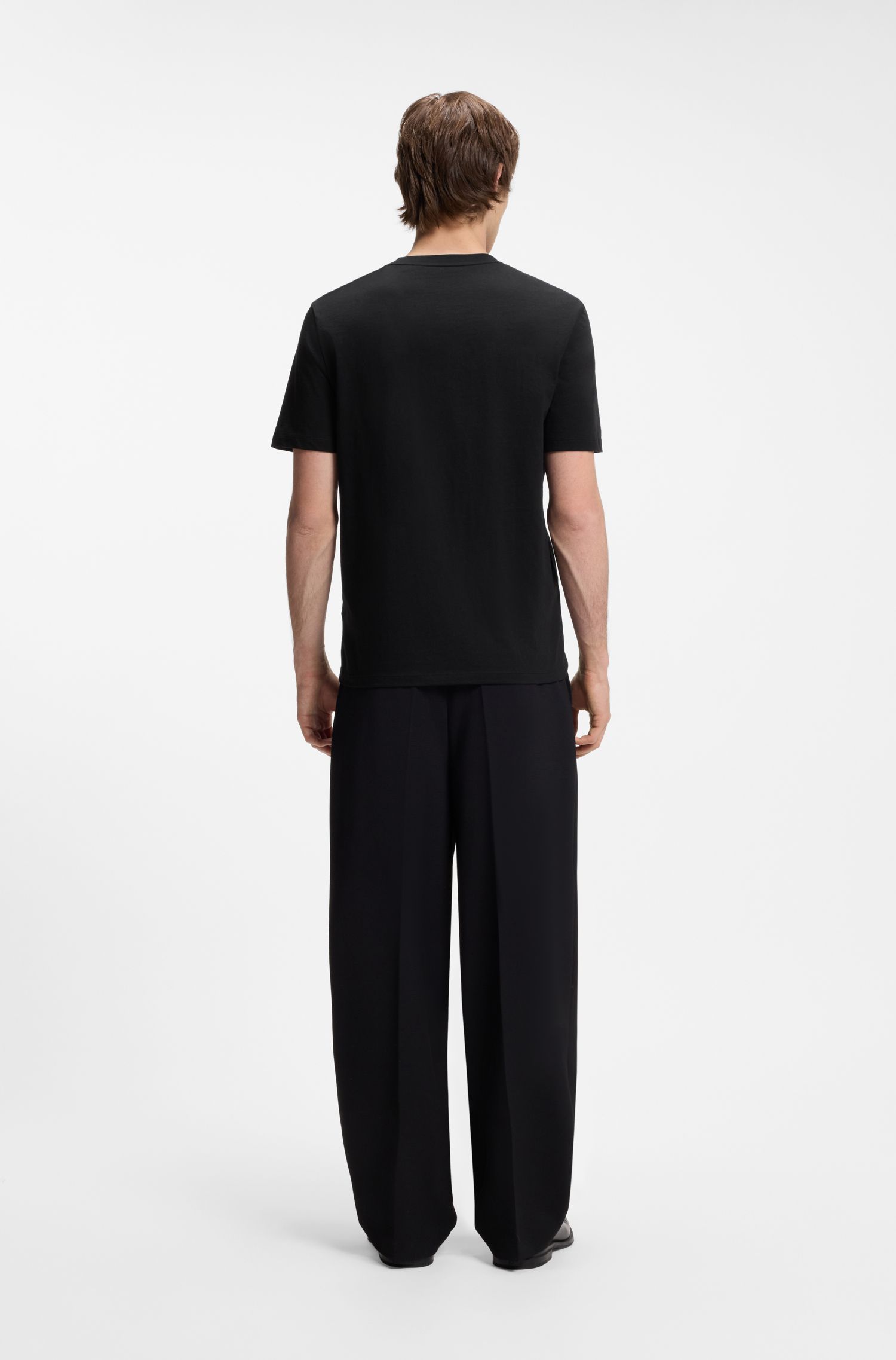 HUGO - Áo thun cotton jersey với hình in nghệ thuật.
