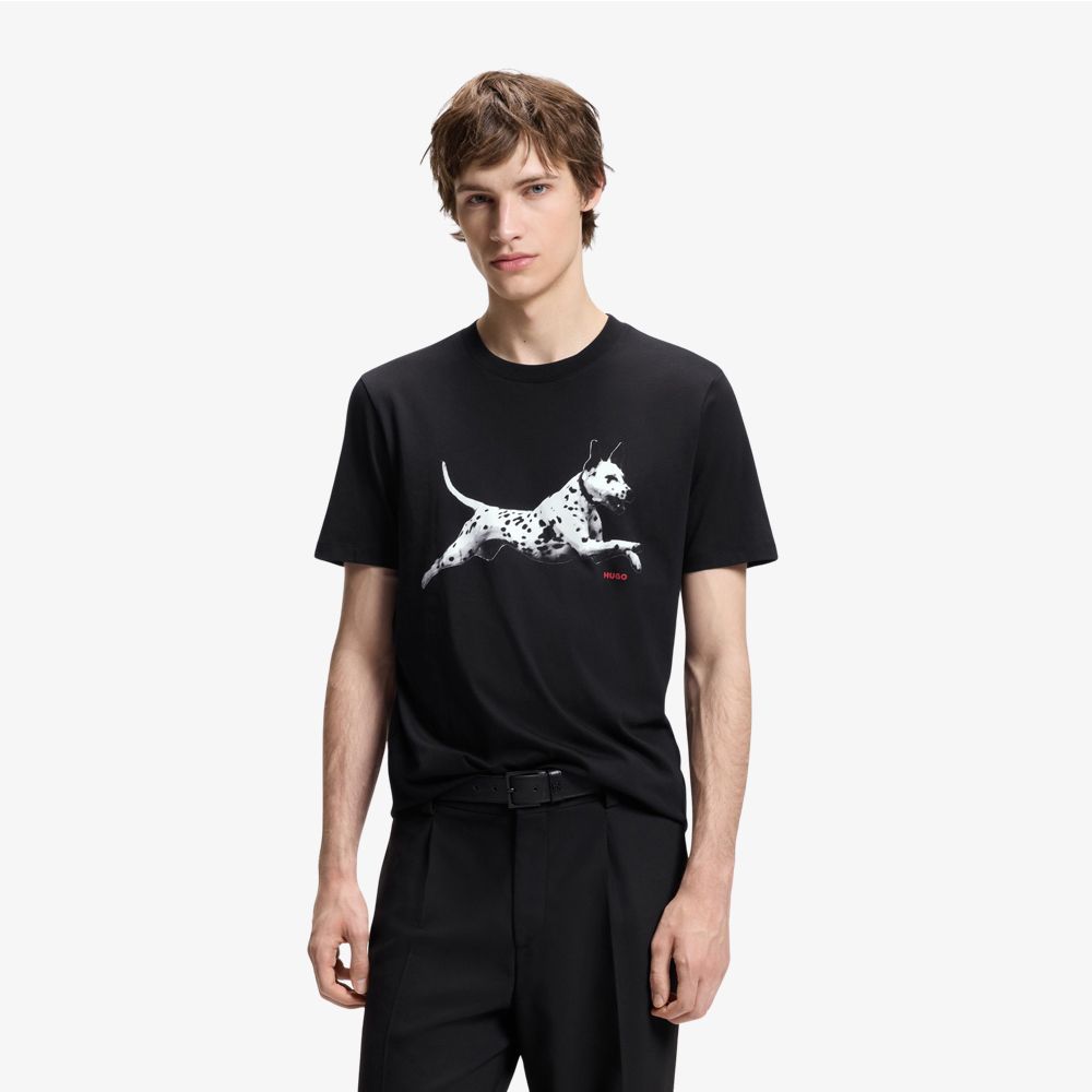 HUGO - Áo thun cotton jersey với hình ảnh động vật.