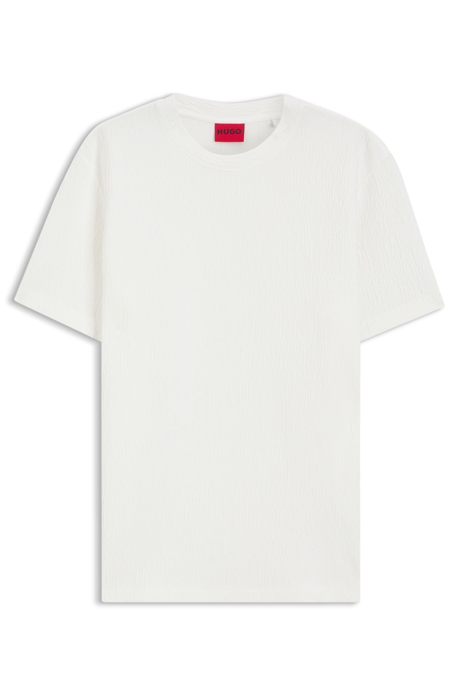 HUGO - Áo thun pha cotton với hiệu ứng nhăn.