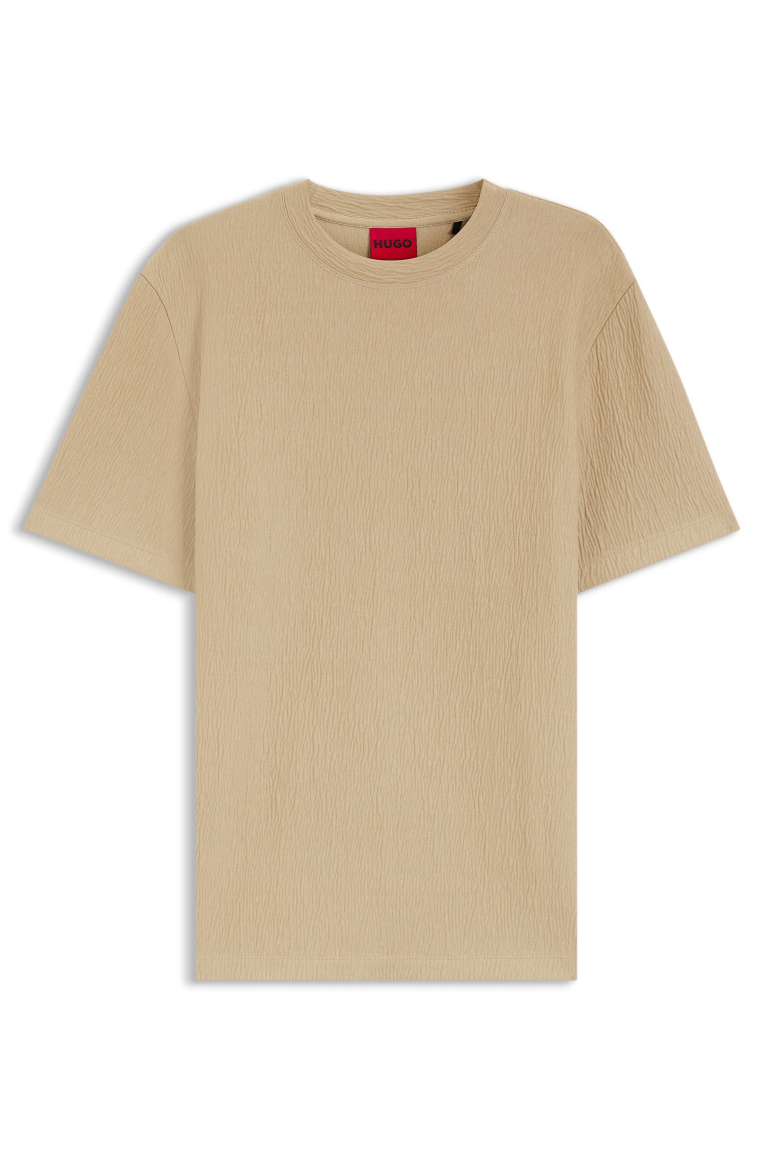 HUGO - Áo thun pha cotton với hiệu ứng nhăn.