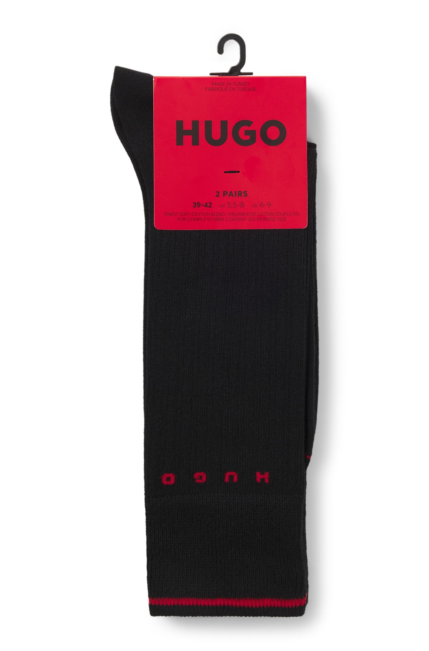 HUGO - Bộ hai đôi tất gân cotton pha