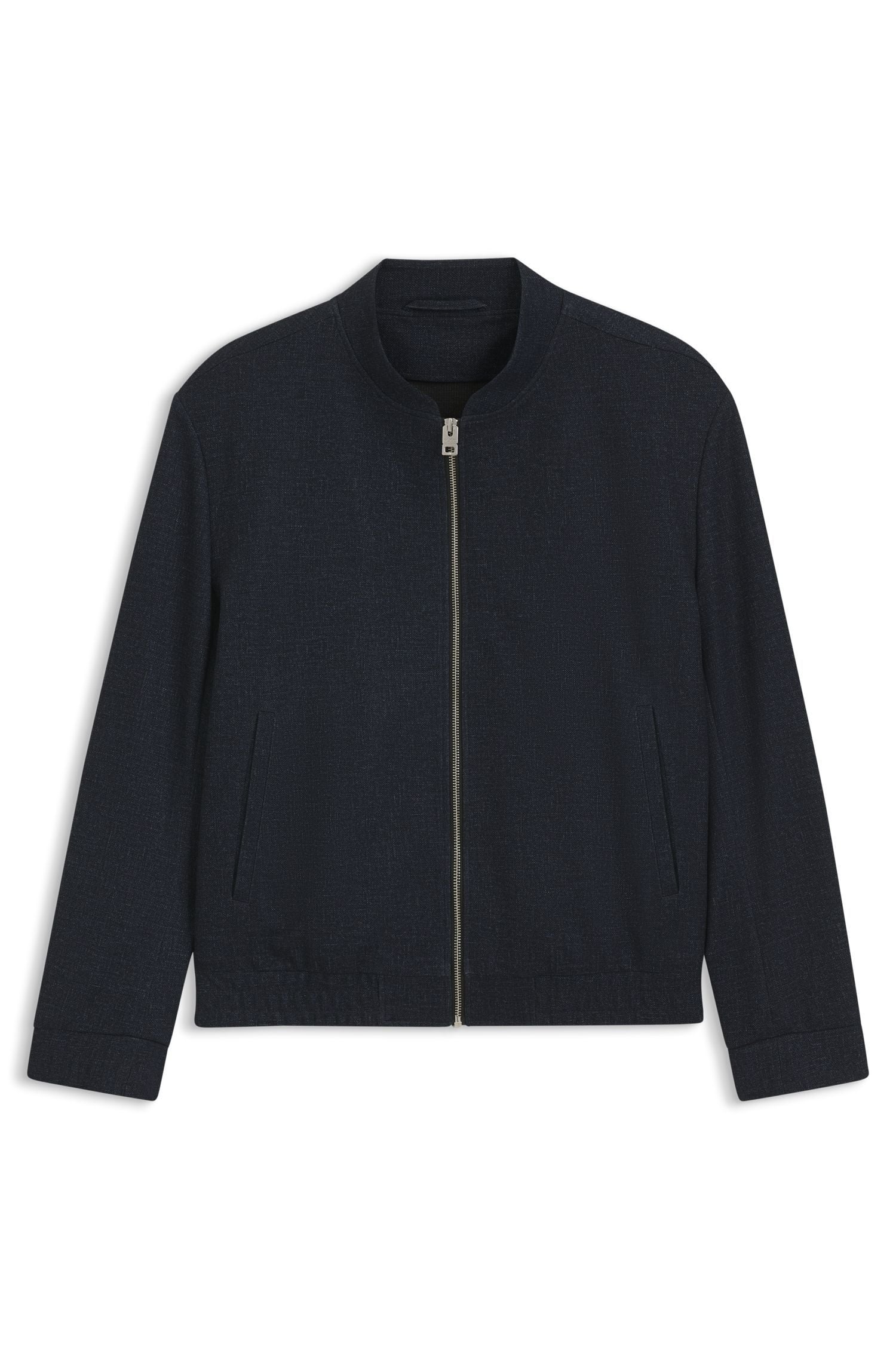 Áo khoác vải co giãn in họa tiết nhỏ slim fit
