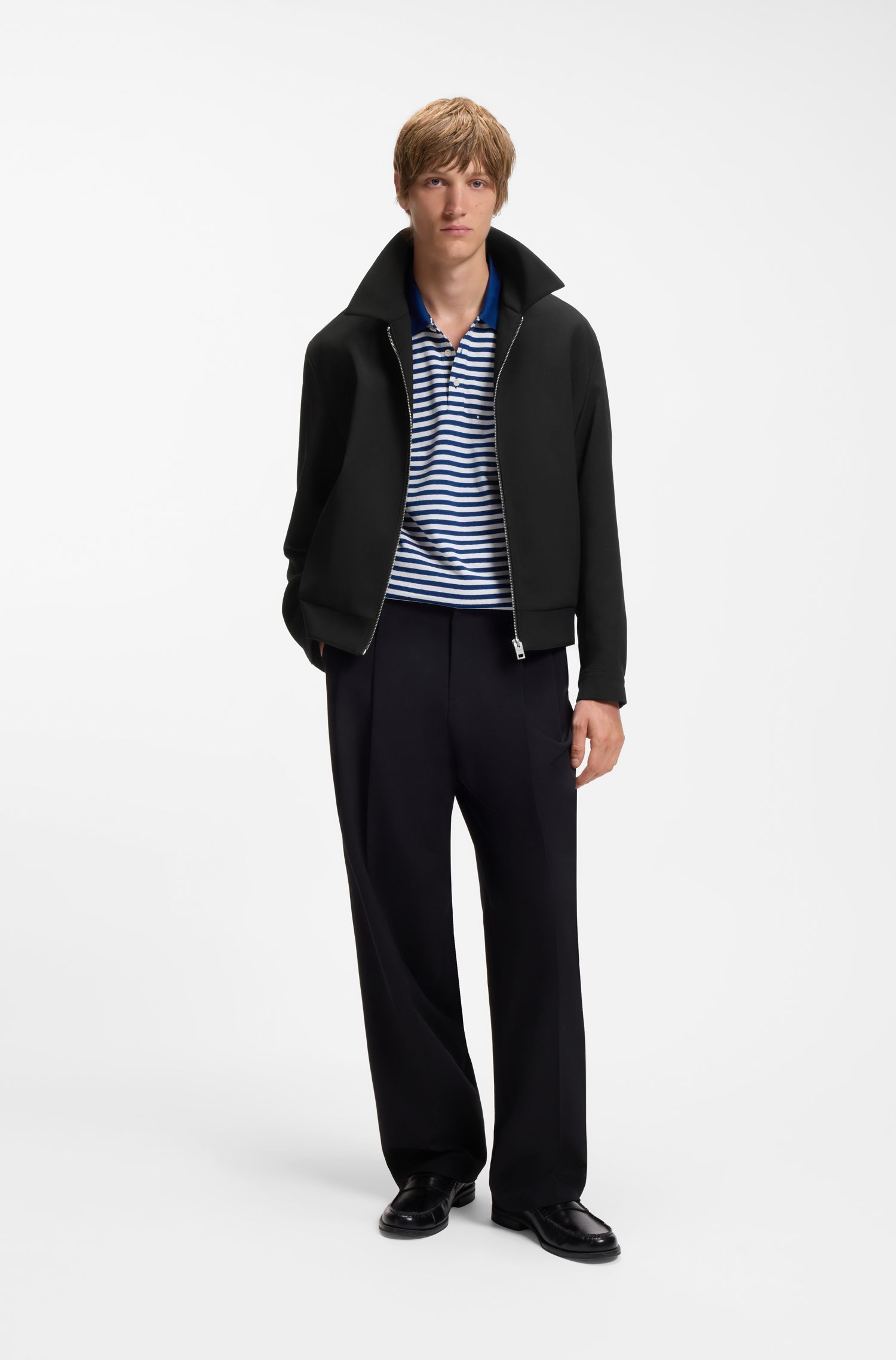 HUGO - Áo khoác canvas co giãn modern fit