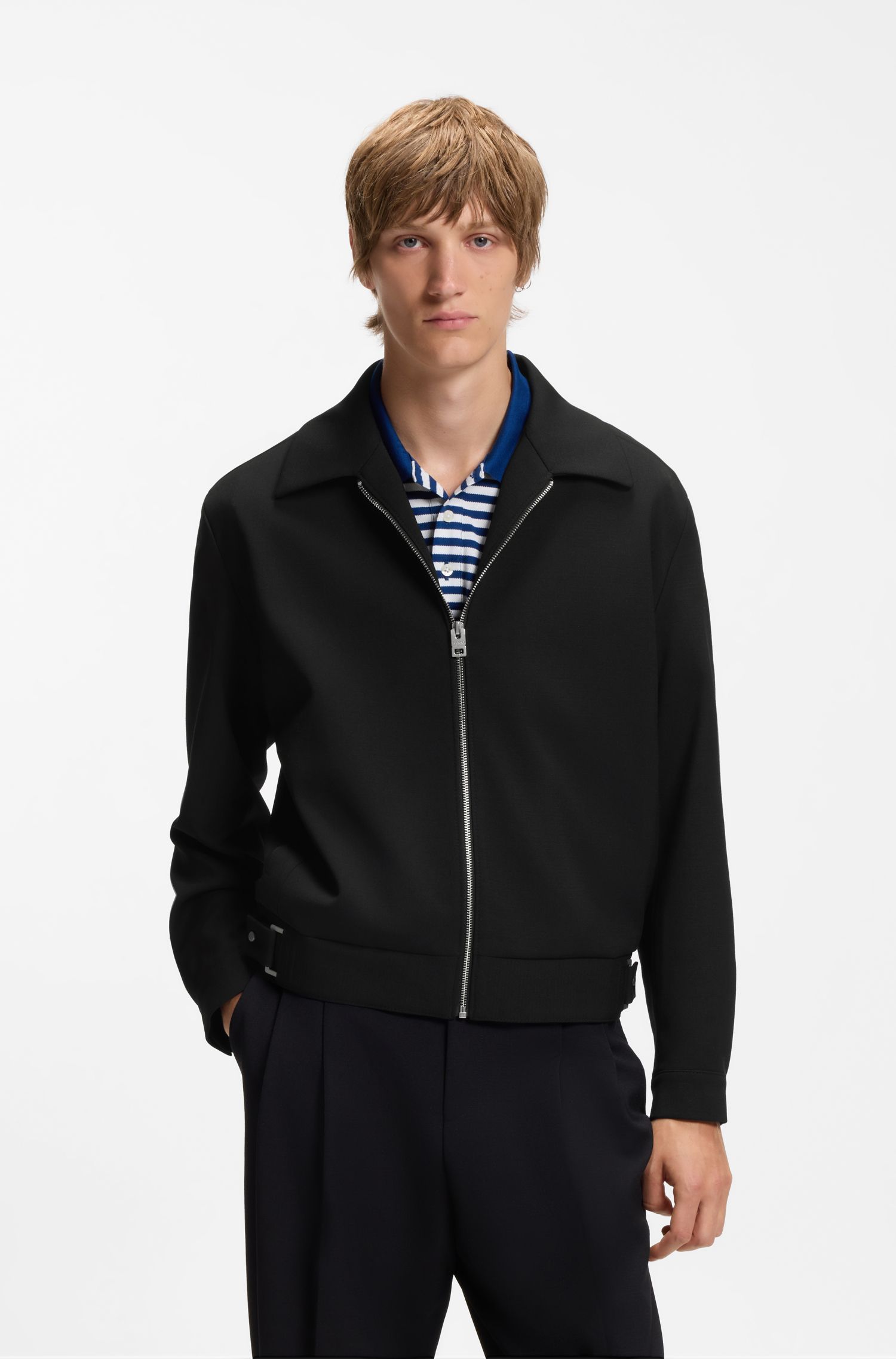 HUGO - Áo khoác canvas co giãn modern fit