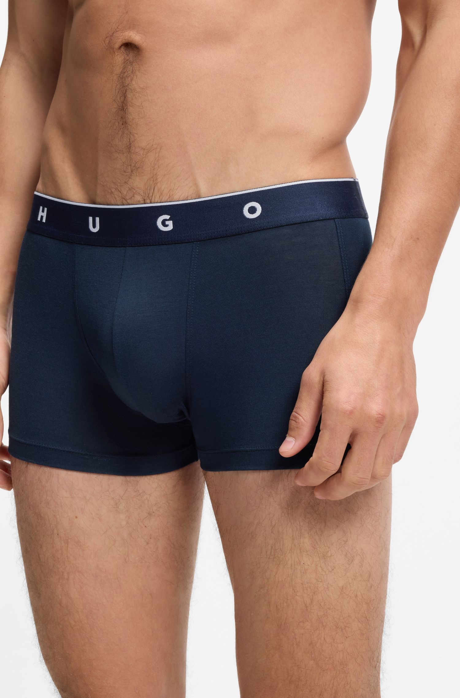 HUGO - Quần đùi jacquard với cạp quần lộ ra ngoài.