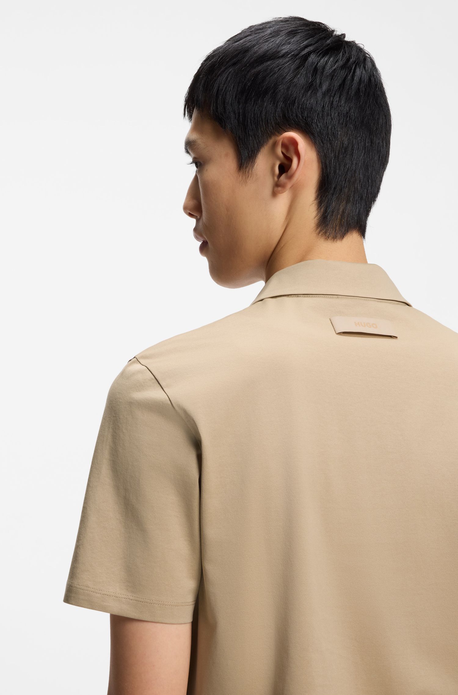 HUGO - Áo polo dáng ôm làm từ vải cotton đã qua xử lý mercerized.