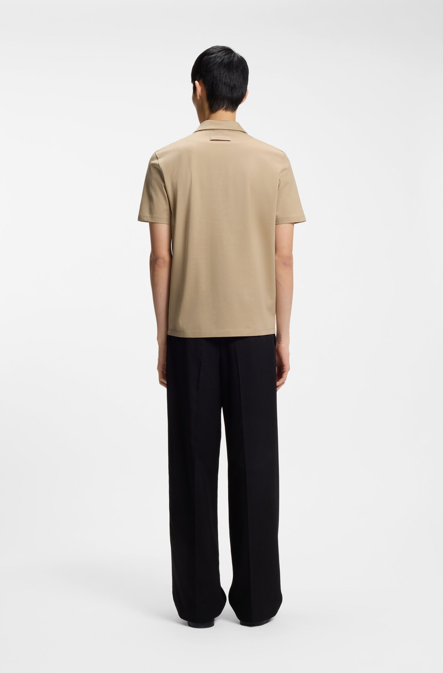 HUGO - Áo polo dáng ôm làm từ vải cotton đã qua xử lý mercerized.