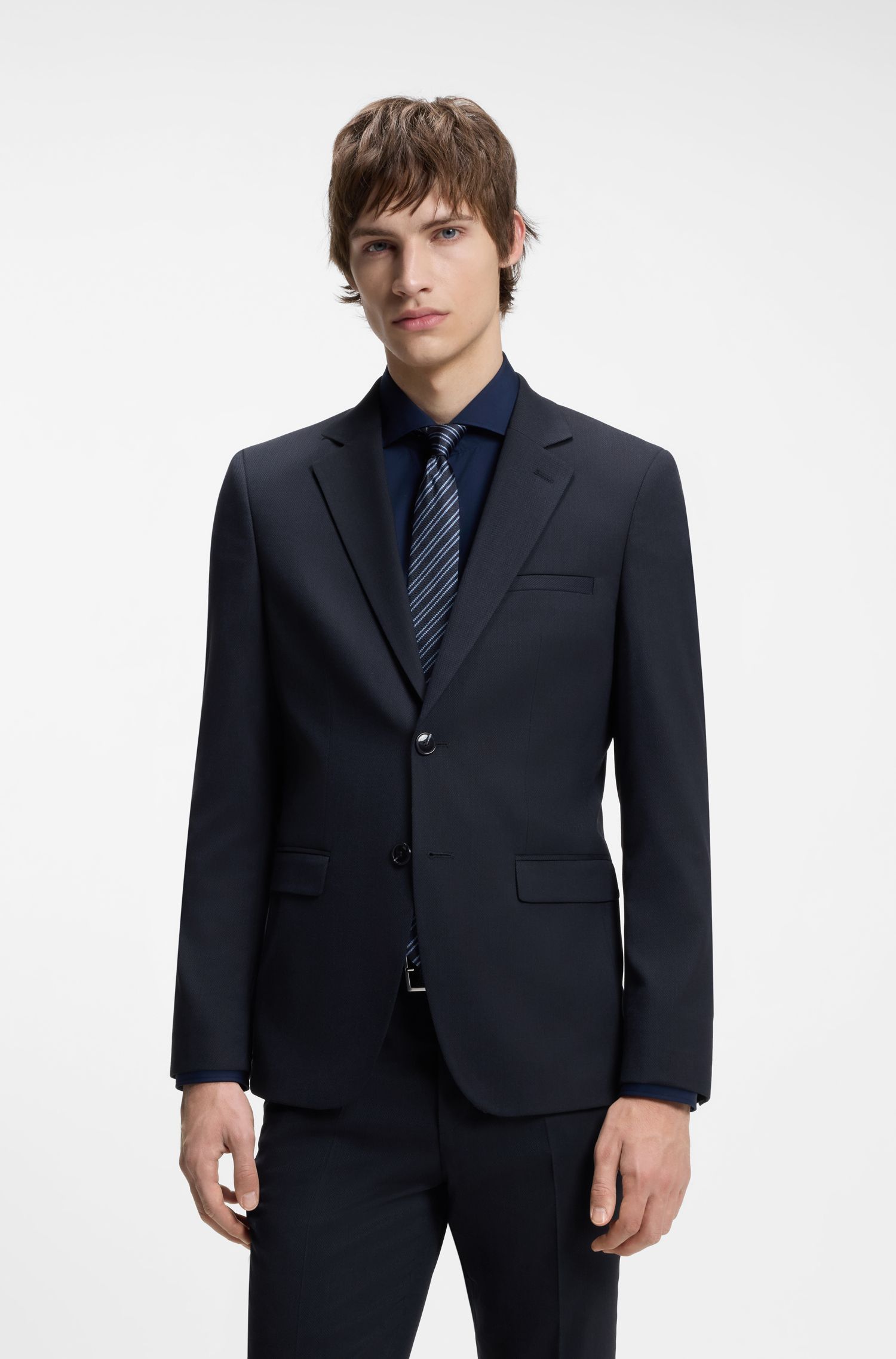 Bộ suit hai mảnh extra-slim fit vải họa tiết