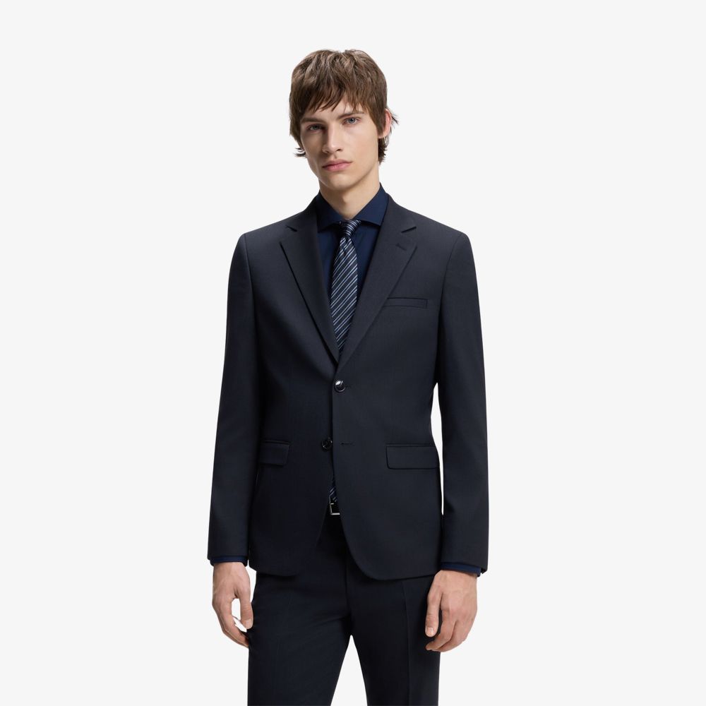 HUGO - Bộ suit hai mảnh extra-slim fit vải họa tiết