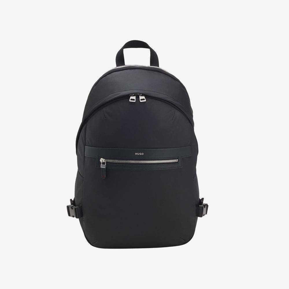 HUGO - Balo twill với logo chữ kim loại