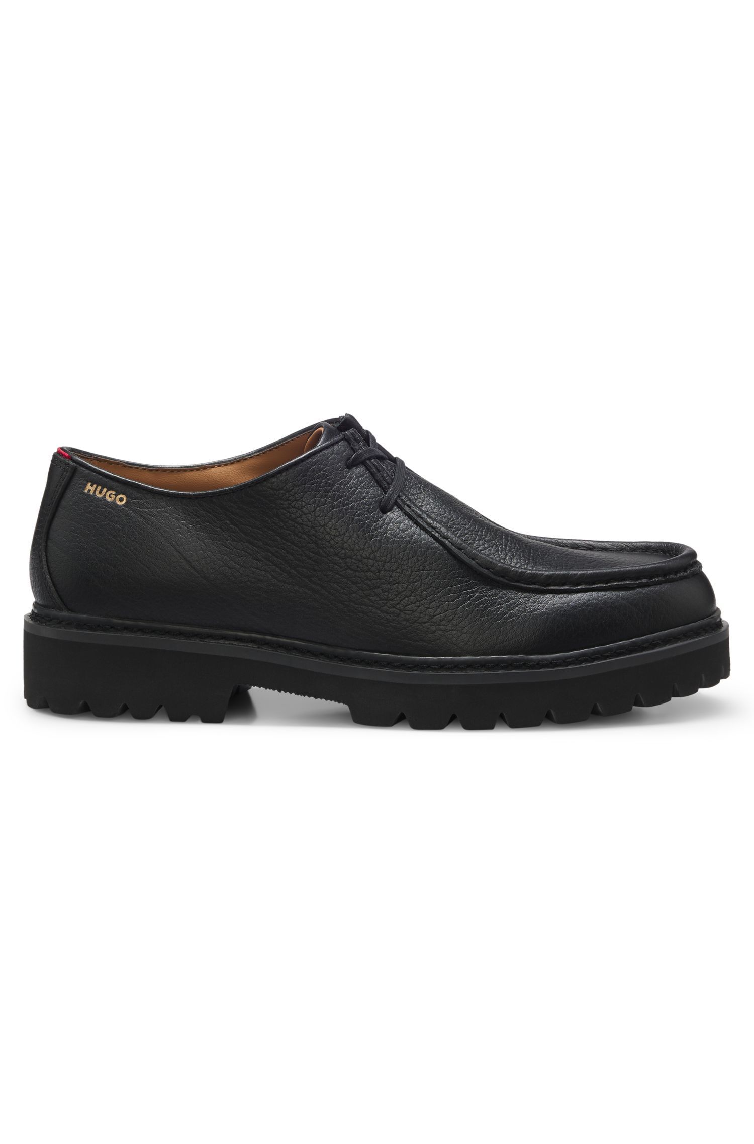 HUGO - Giày Derby lấy cảm hứng từ giày moccasin, làm từ da thuộc mềm mại.