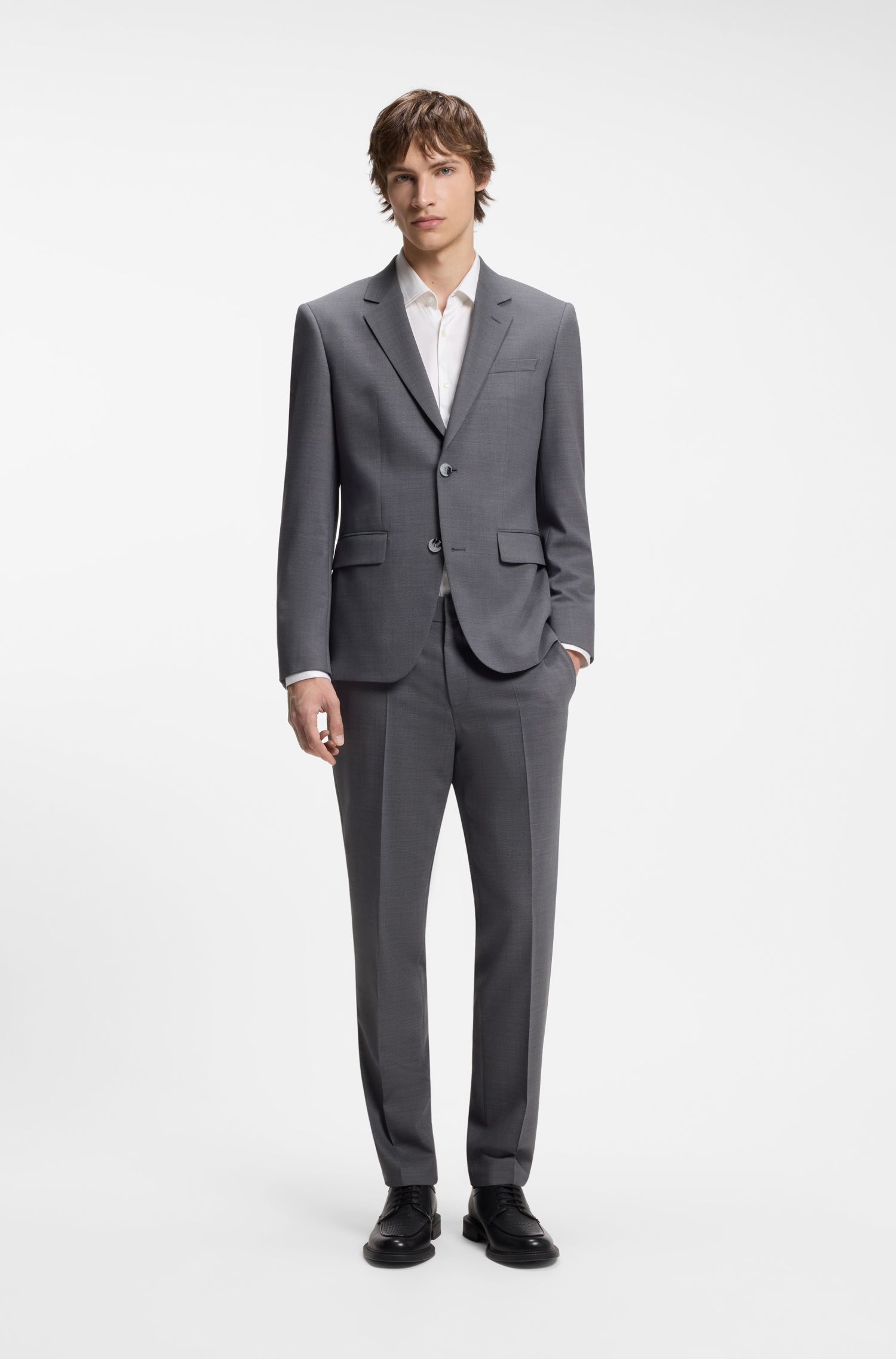 HUGO - Bộ suit hai mảnh HUGO bằng twill co giãn slim fit