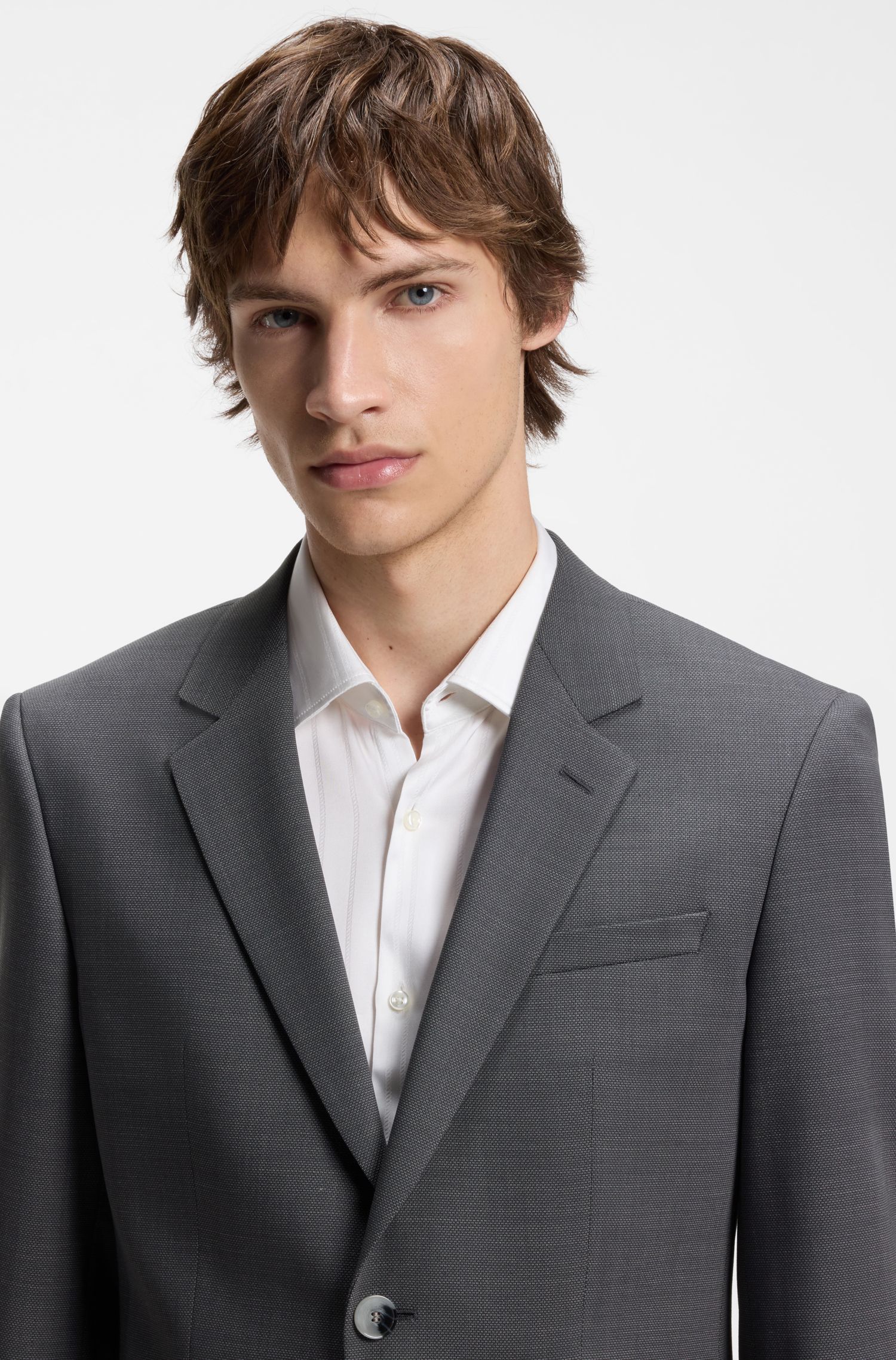 HUGO - Bộ suit hai mảnh HUGO bằng twill co giãn slim fit