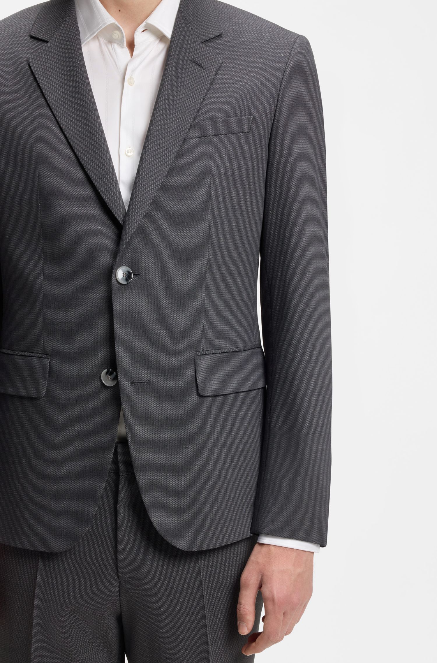 HUGO - Bộ suit hai mảnh HUGO bằng twill co giãn slim fit