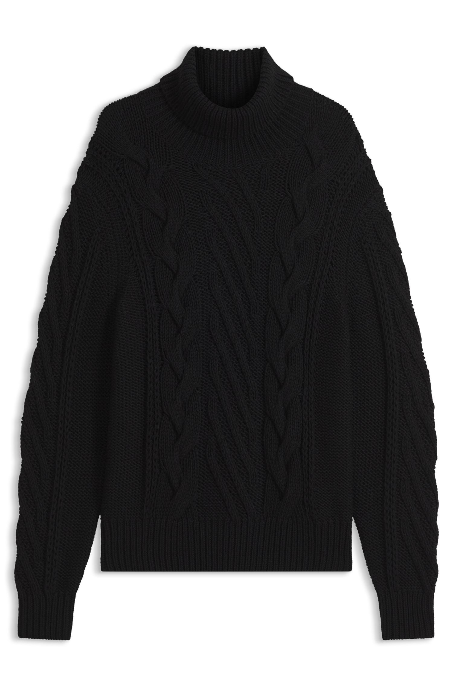 Áo len cổ lọ oversize dệt cáp