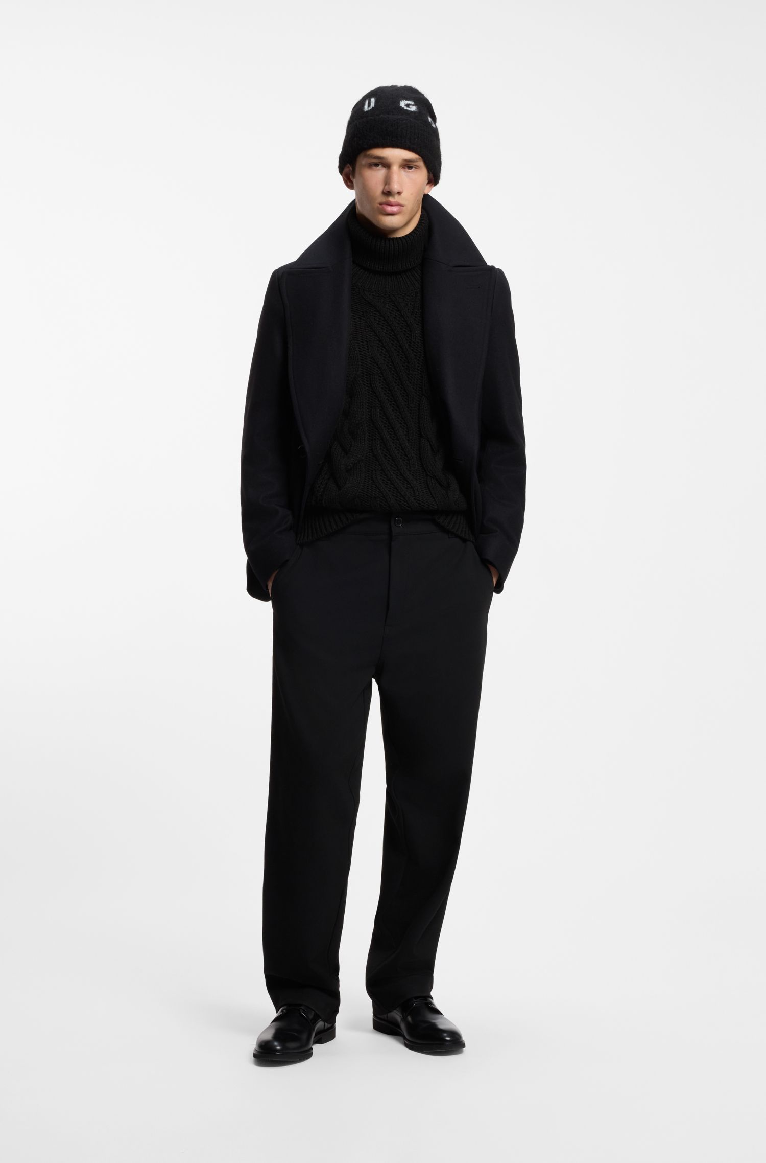 Áo len cổ lọ oversize dệt cáp