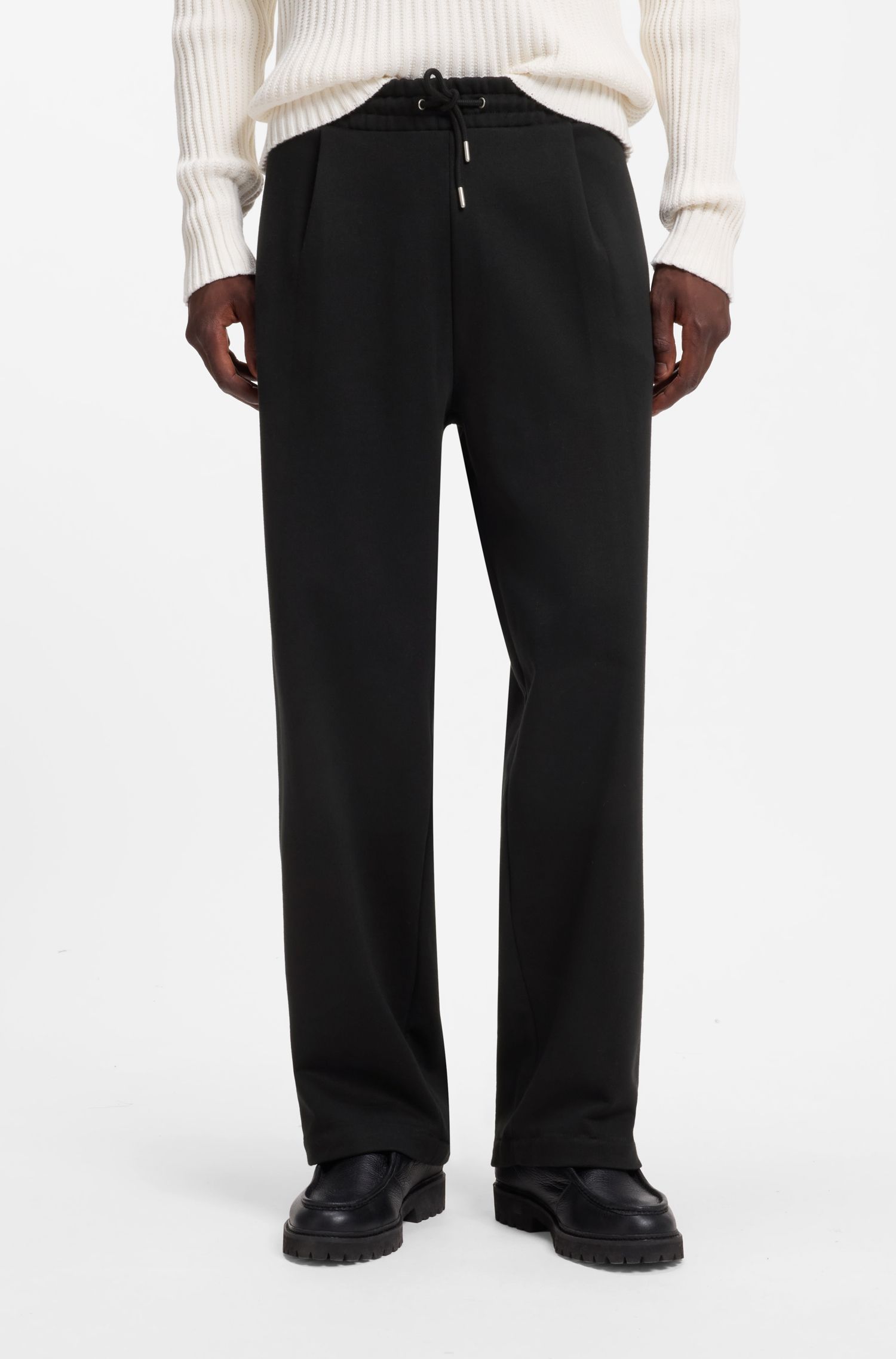 Quần thể thao relaxed fit vải cotton terry