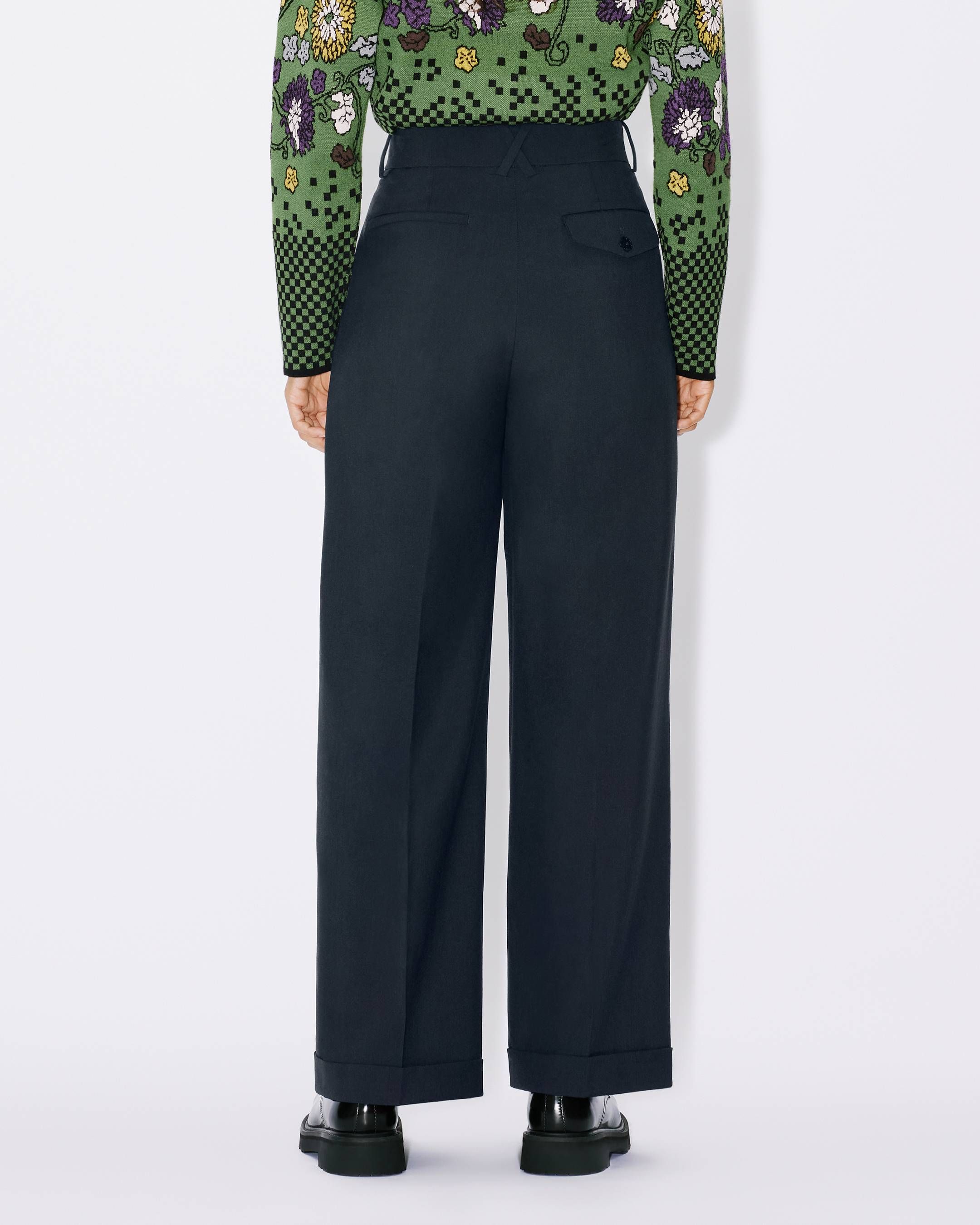 Kenzo - Quần tây ống suông vải len nguyên chất