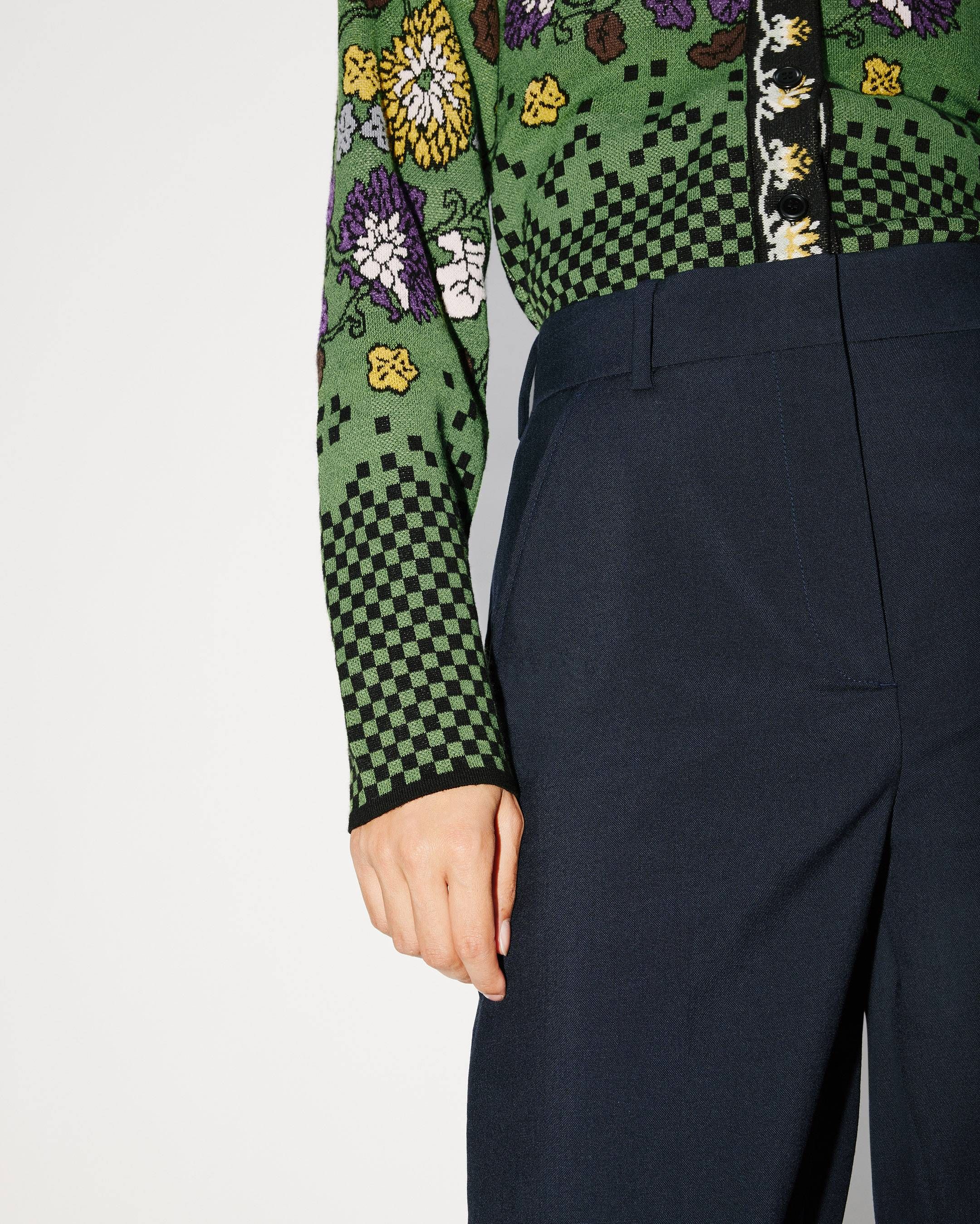 Kenzo - Quần tây ống suông vải len nguyên chất