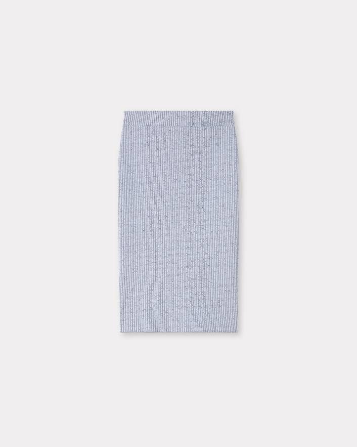 Kenzo - Chân váy midi thun tăm có khóa kéo