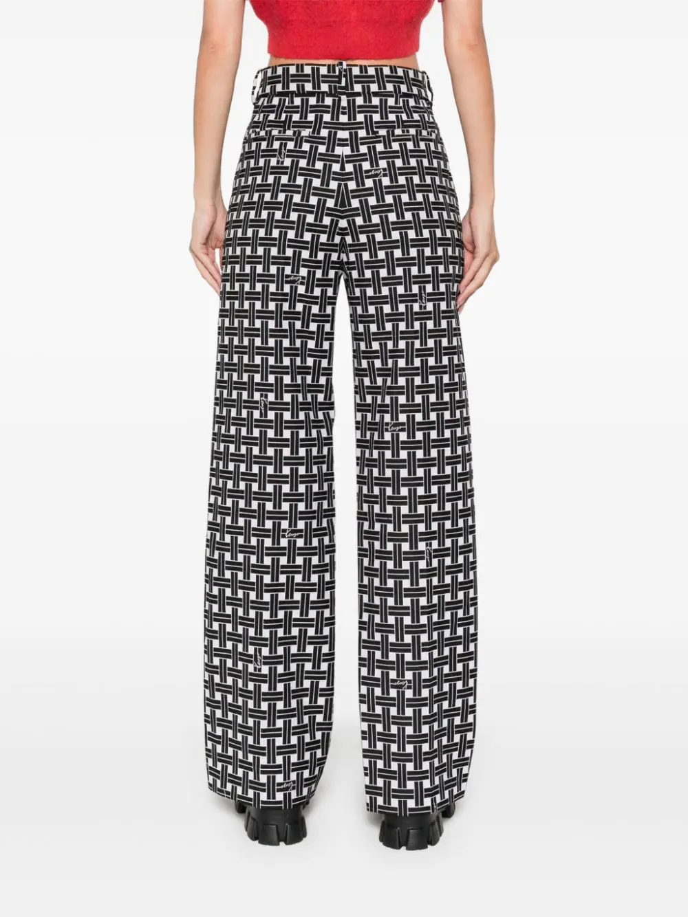 Kenzo - Quần dài KENZO Weave kẻ caro ống suông