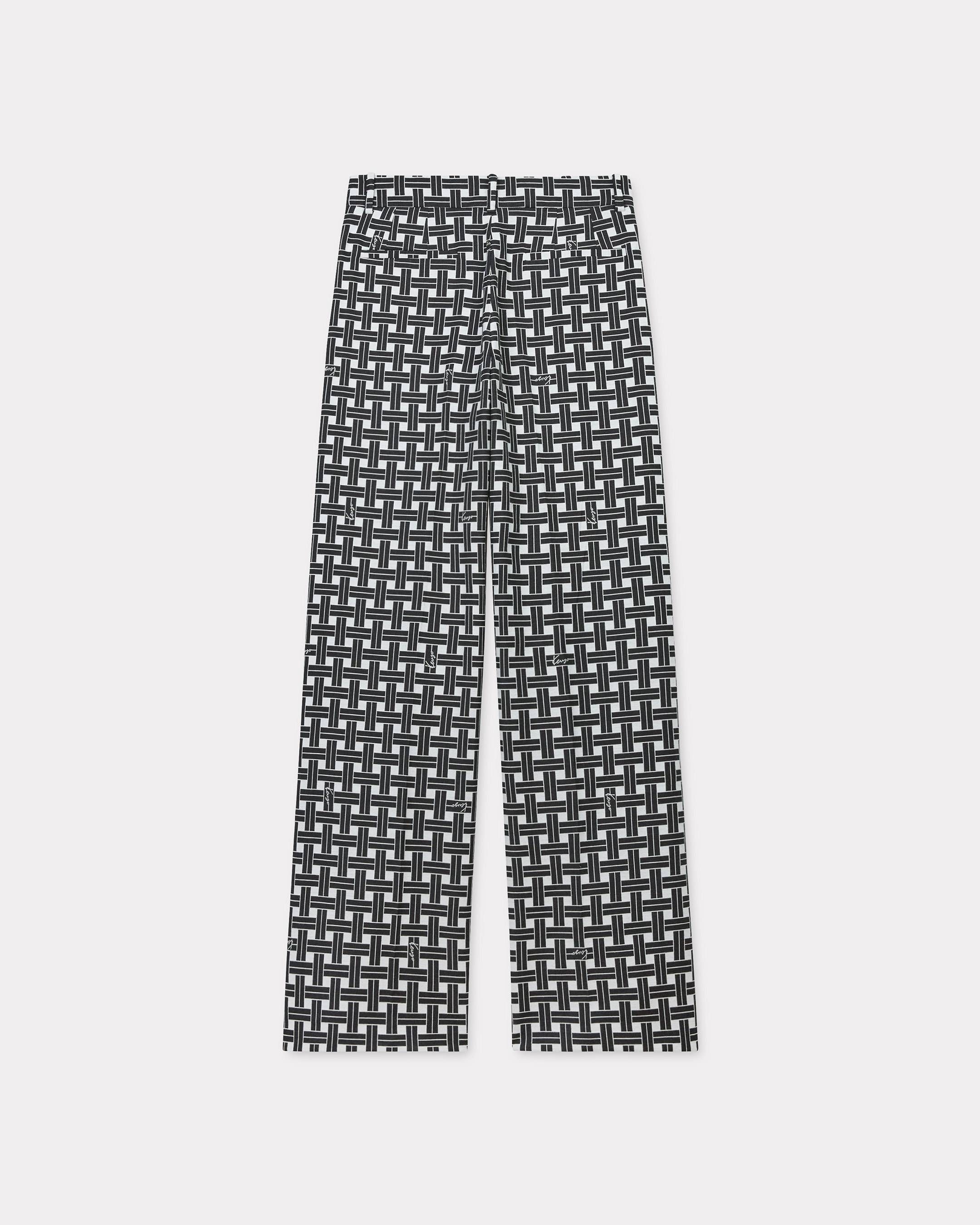 Kenzo - Quần dài KENZO Weave kẻ caro ống suông