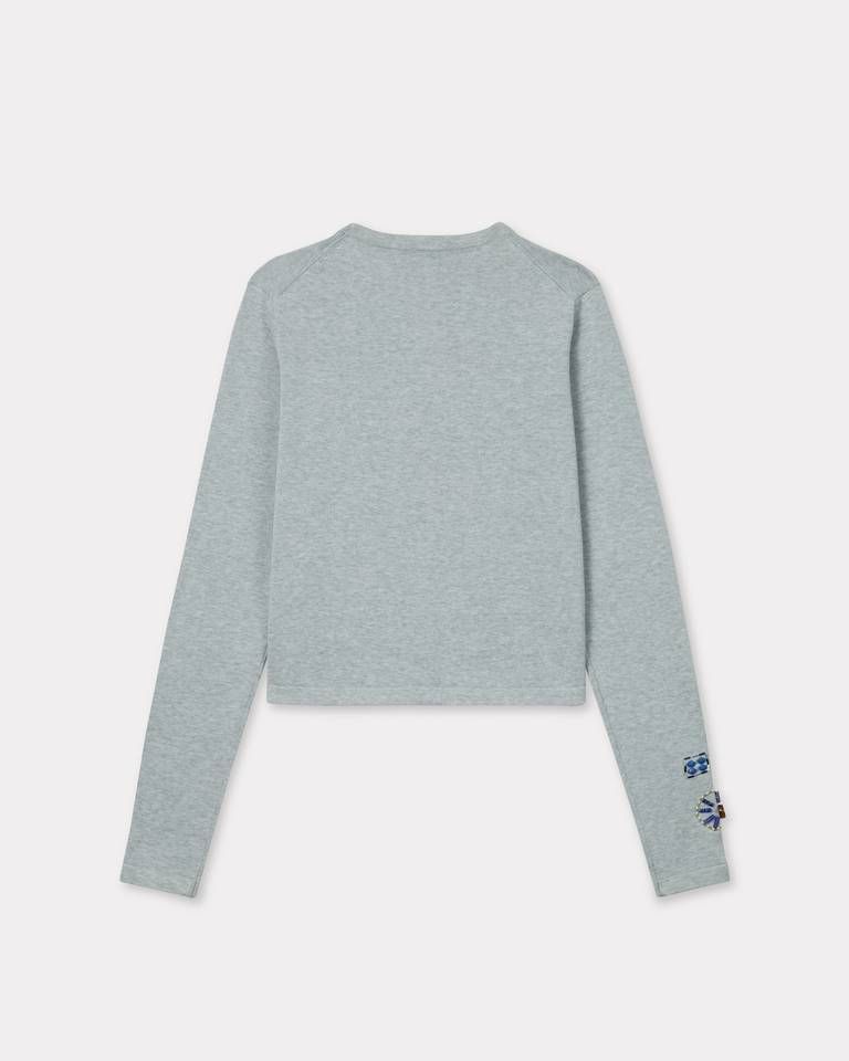 Kenzo - Áo cardigan cotton len đính cườm