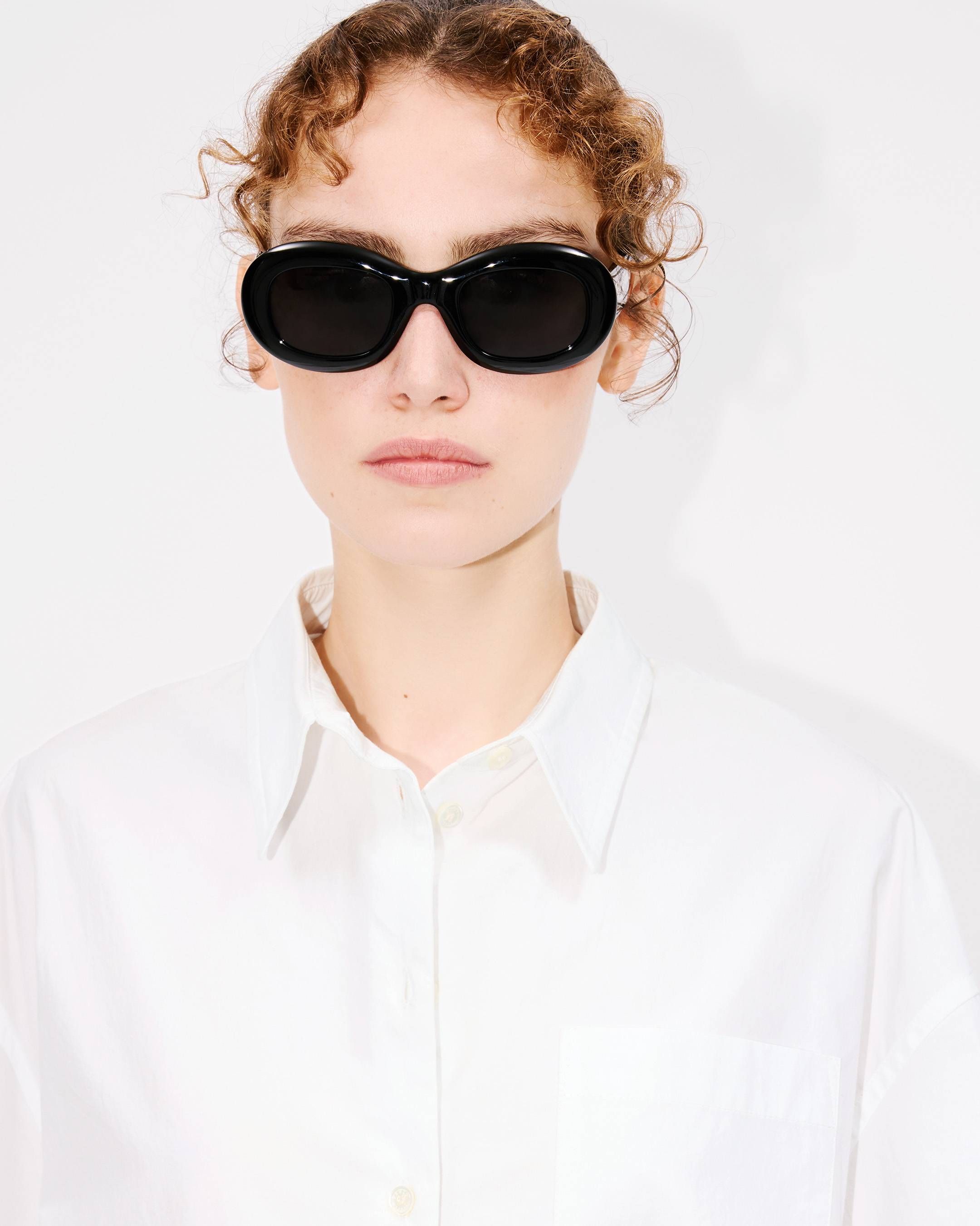Áo sơ mi cotton dáng lửng oversized