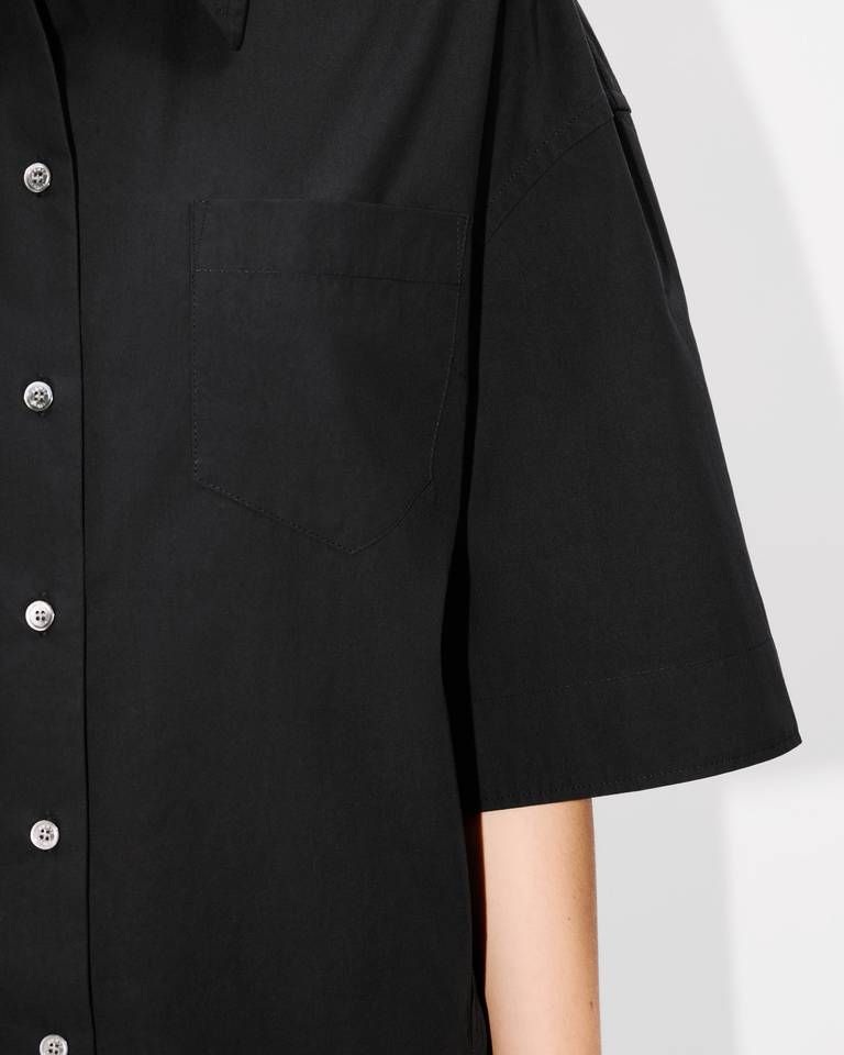 Áo sơ mi cotton dáng lửng oversized