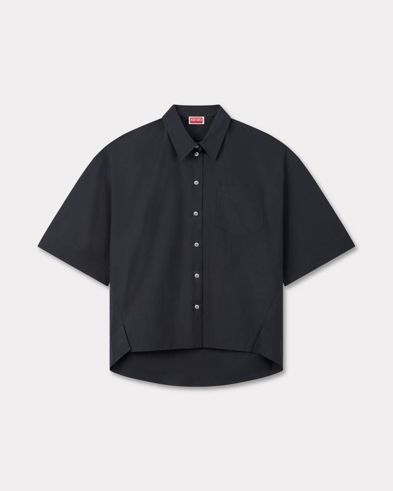 Áo sơ mi cotton dáng lửng oversized