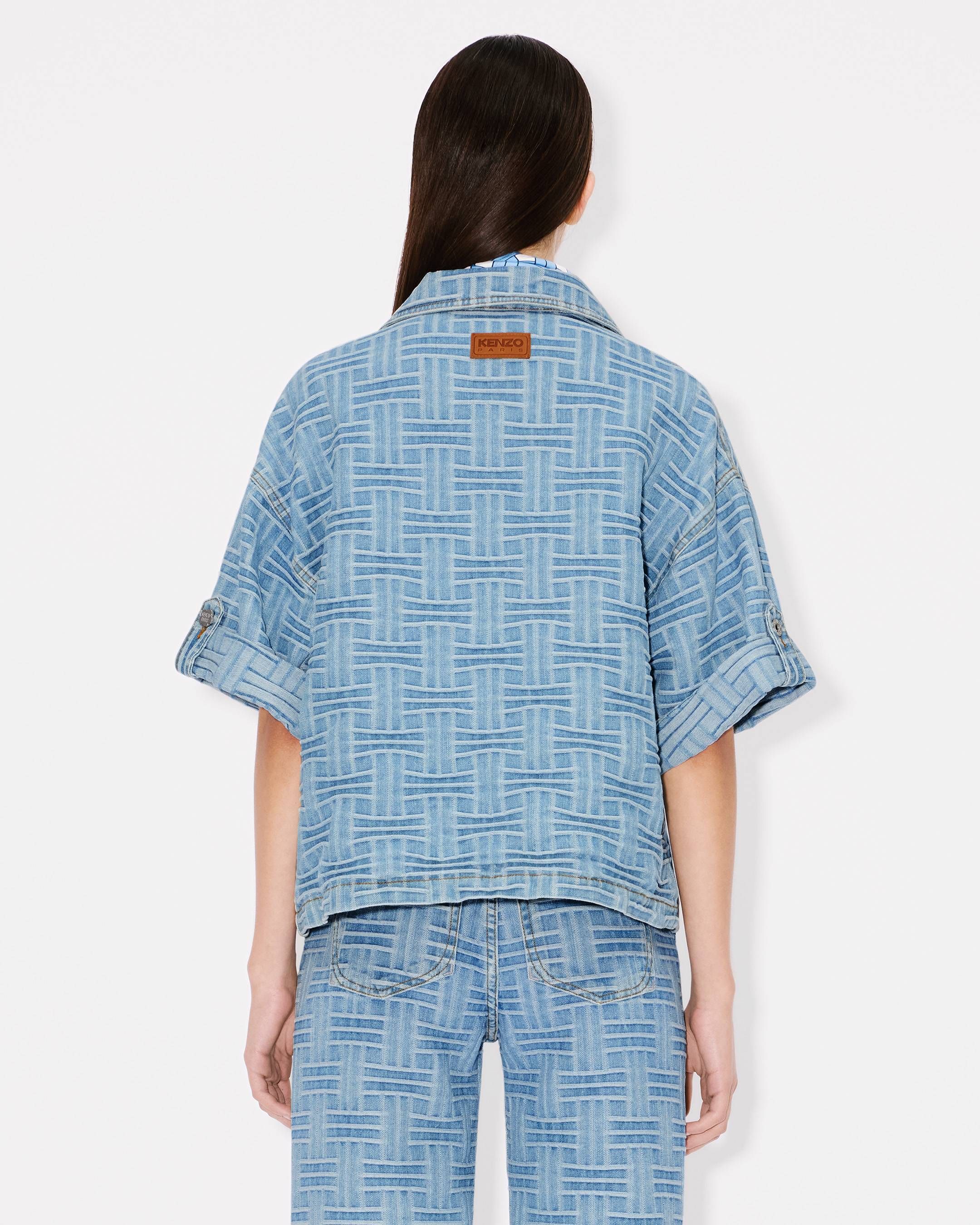 Kenzo - Áo sơ mi denim Nhật Bản jacquard oversized KENZO Weave
