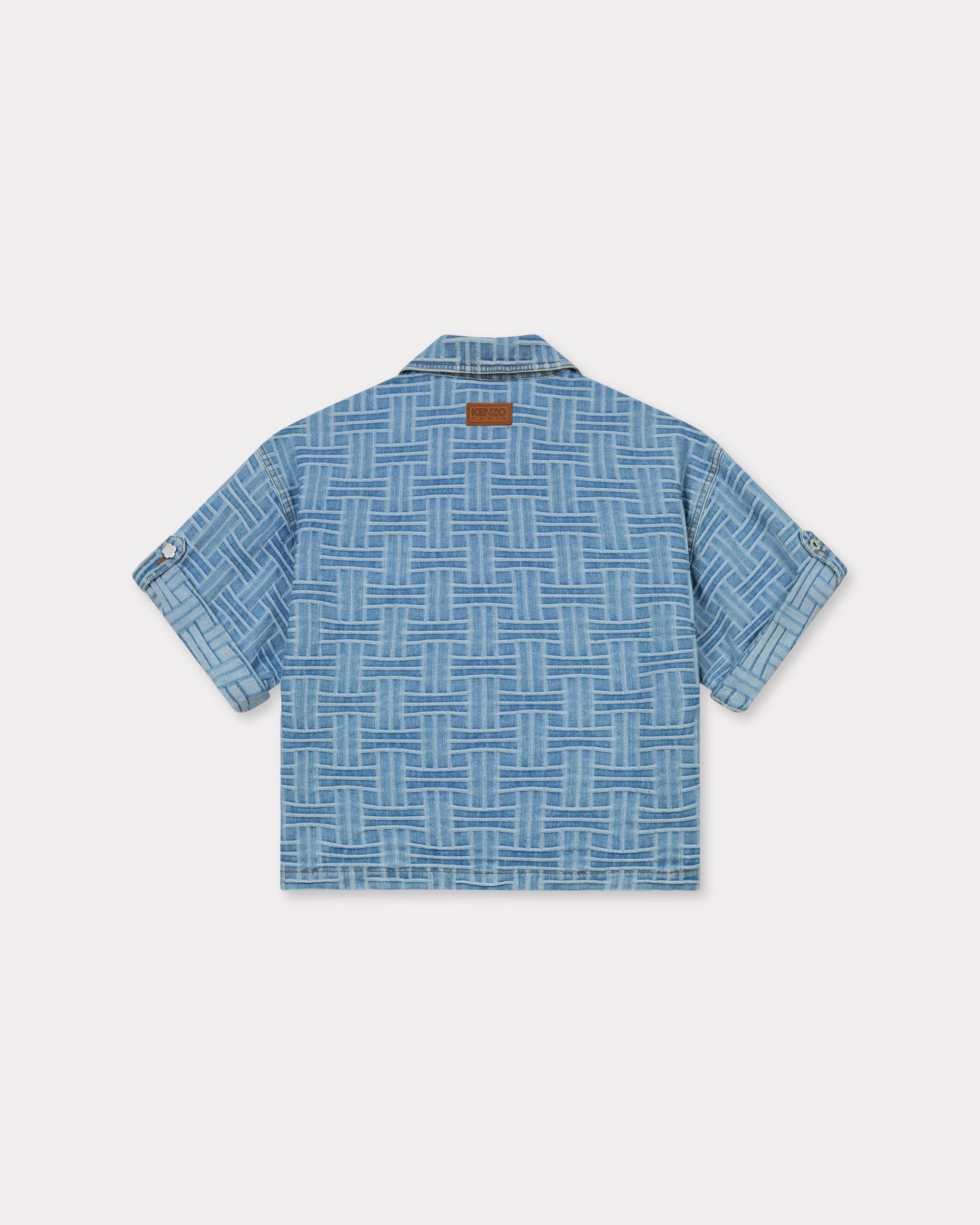 Kenzo - Áo sơ mi denim Nhật Bản jacquard oversized KENZO Weave