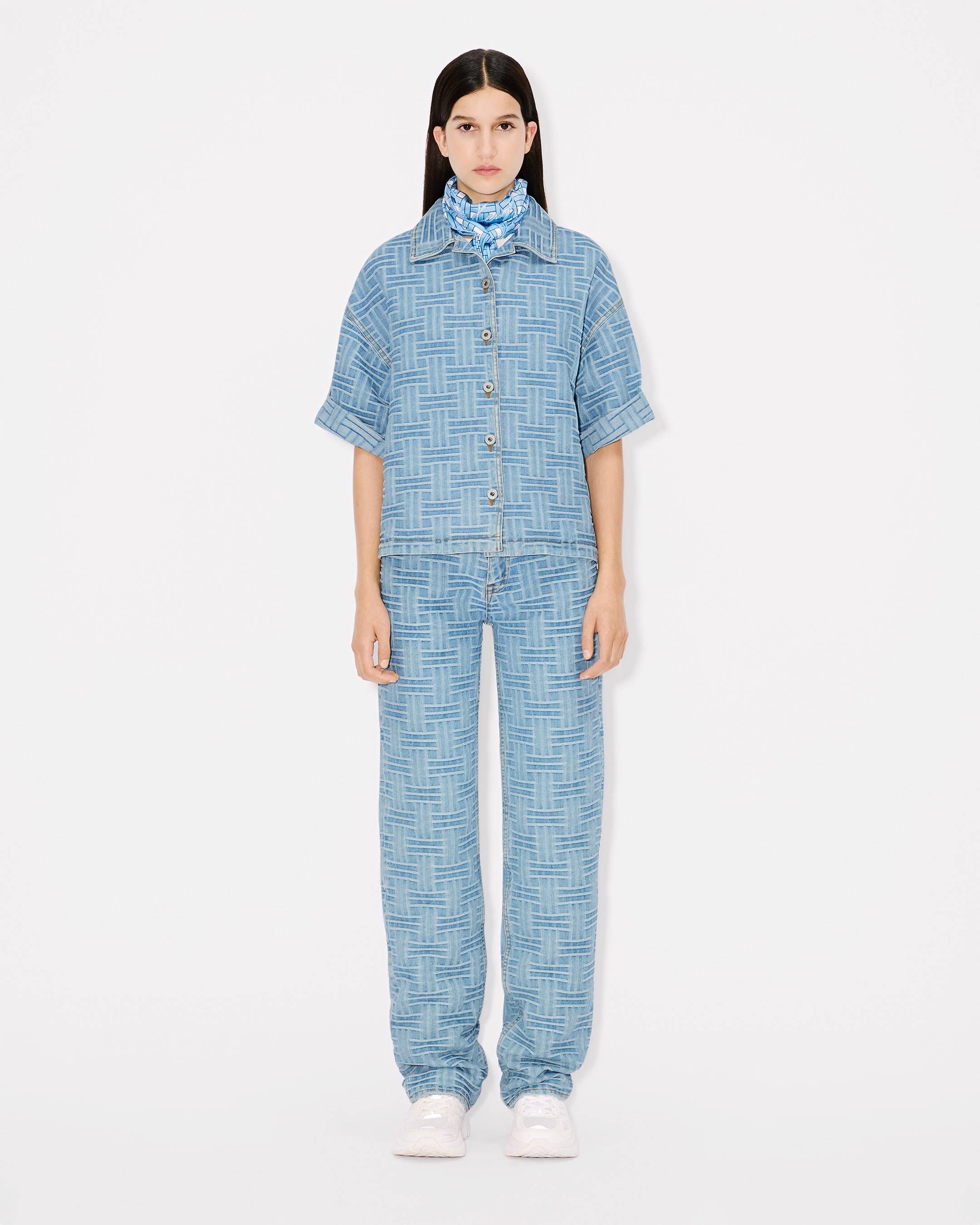 Kenzo - Quần jeans thẳng vải denim Nhật Bản KENZO Weave ASAGAO
