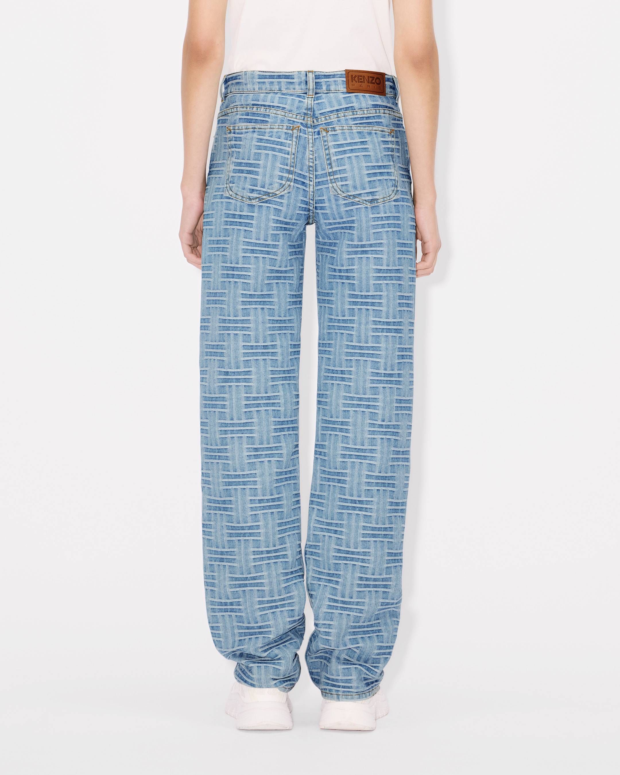 Kenzo - Quần jeans thẳng vải denim Nhật Bản KENZO Weave ASAGAO