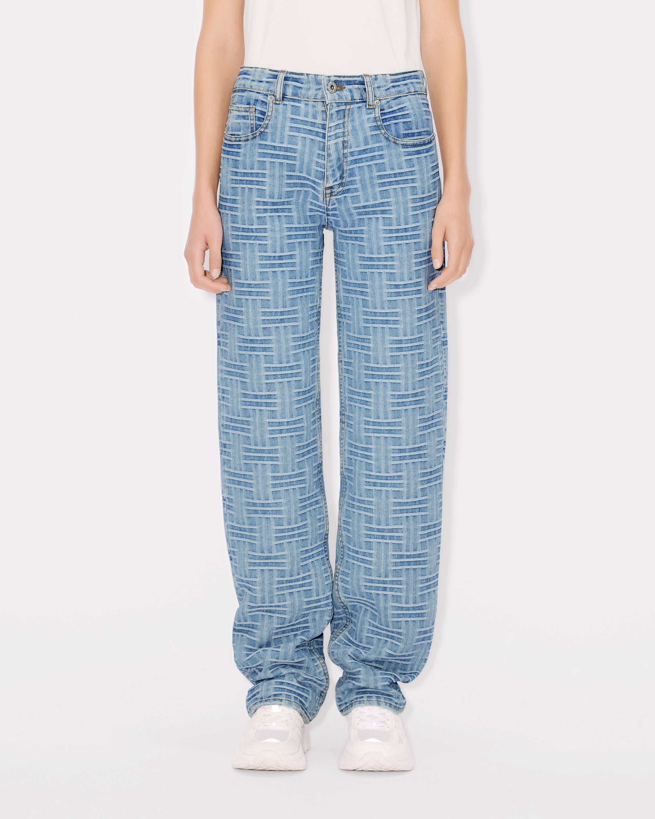 Kenzo - Quần jeans thẳng vải denim Nhật Bản KENZO Weave ASAGAO