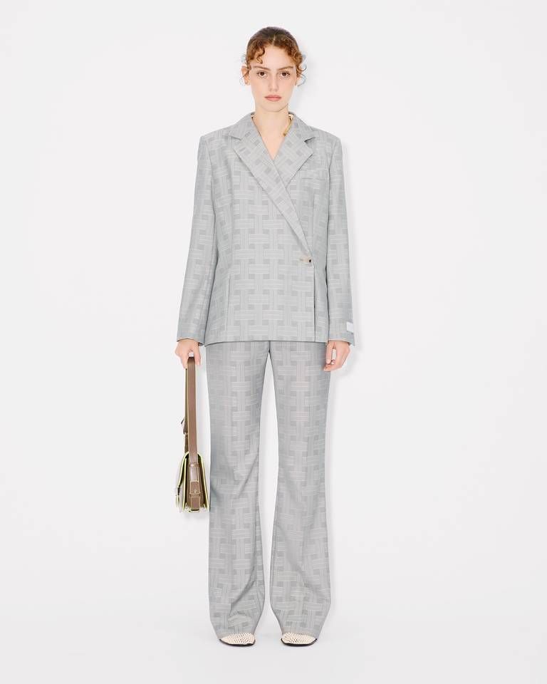 Kenzo - Quần ống loe len dệt jacquard KENZO Weave