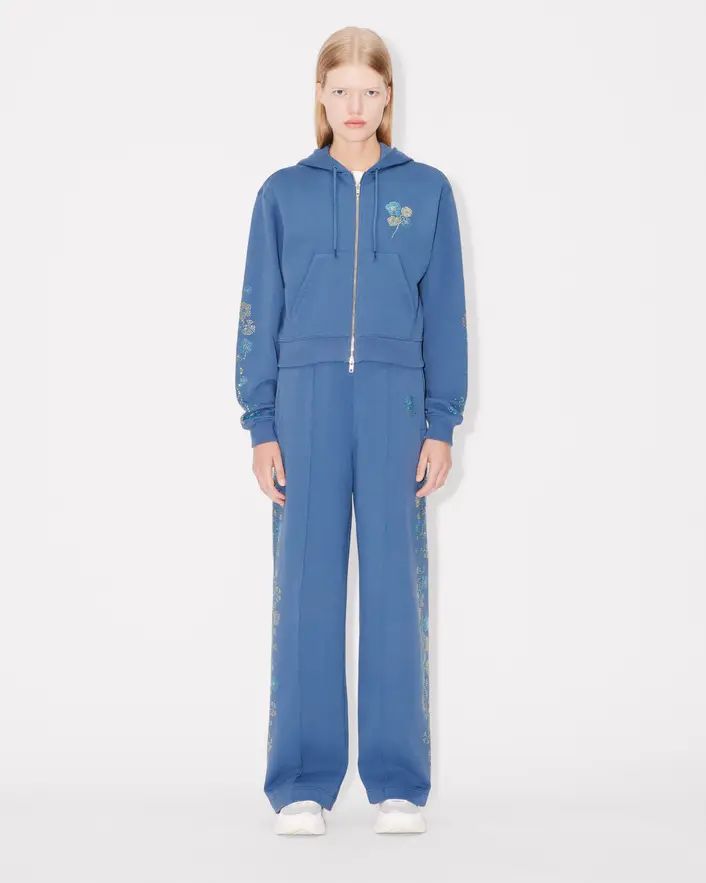 Kenzo - Quần ống rộng cotton KENZO Jungle Flower đính đá