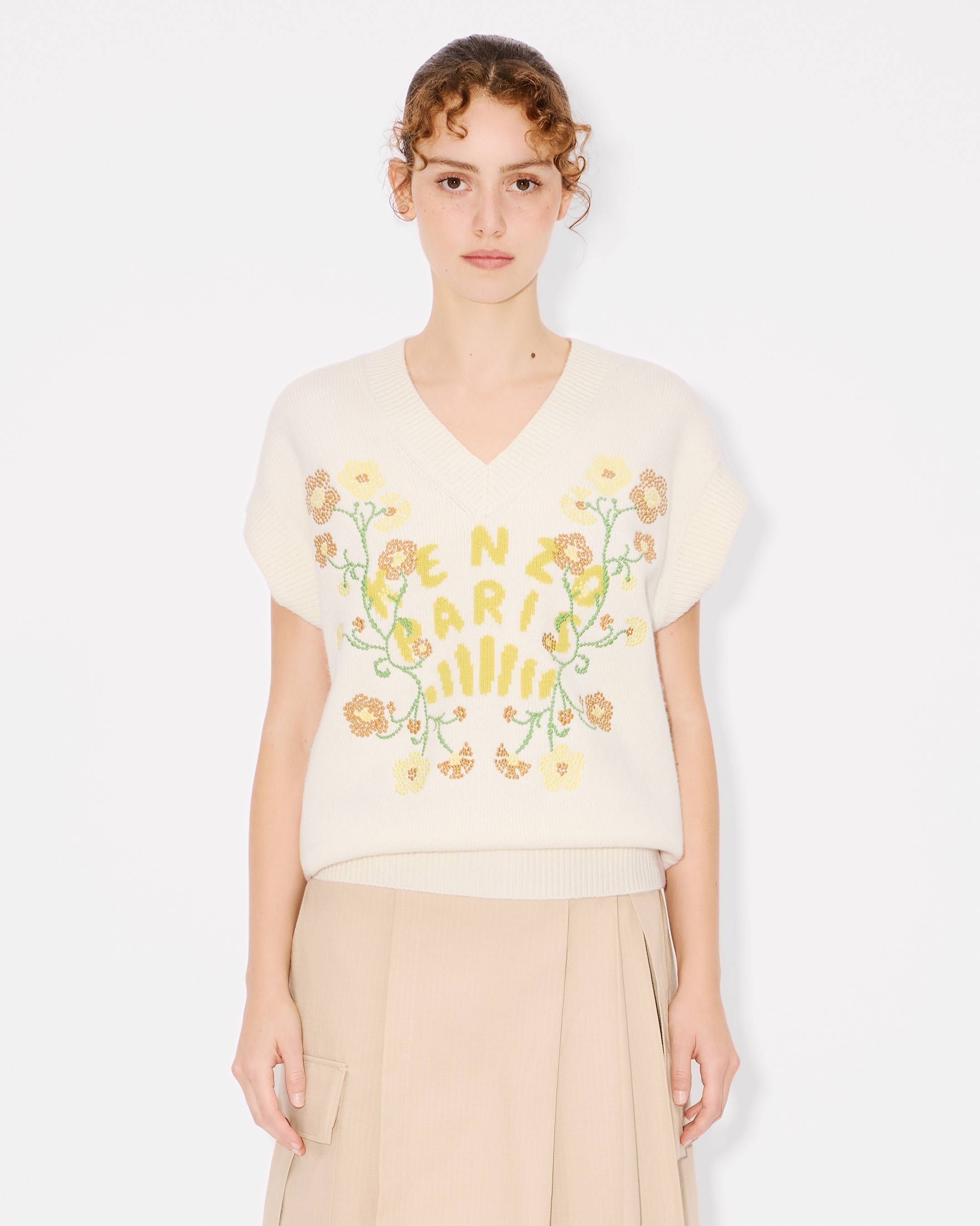 Kenzo - Áo gile len suông thêu KENZO Jungle Flower