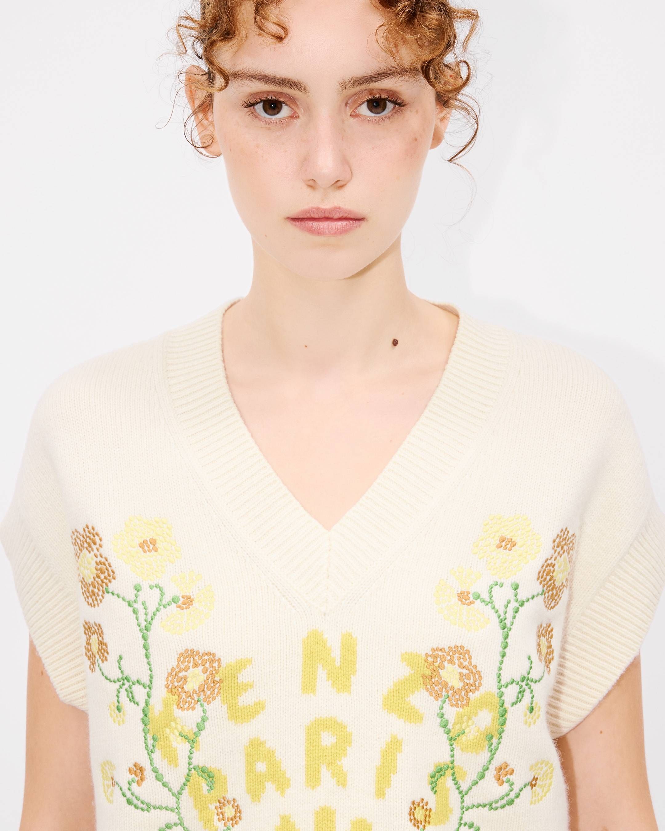 Kenzo - Áo gile len suông thêu KENZO Jungle Flower