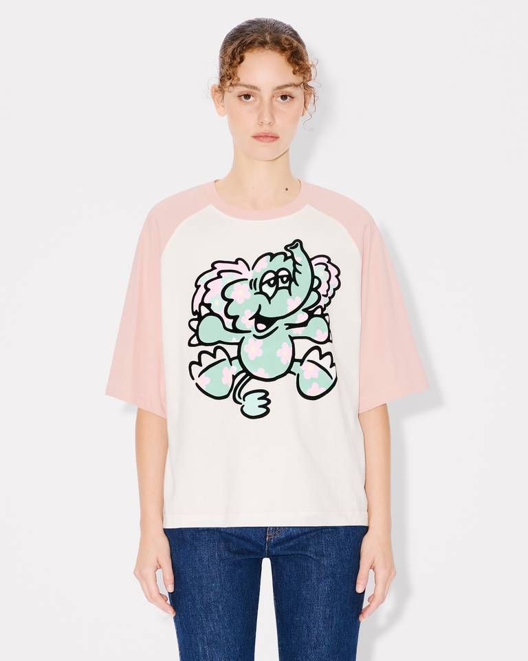 Kenzo - Áo thun cotton raglan KENZO by Verdy tay lỡ