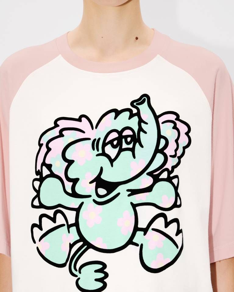 Kenzo - Áo thun cotton raglan KENZO by Verdy tay lỡ